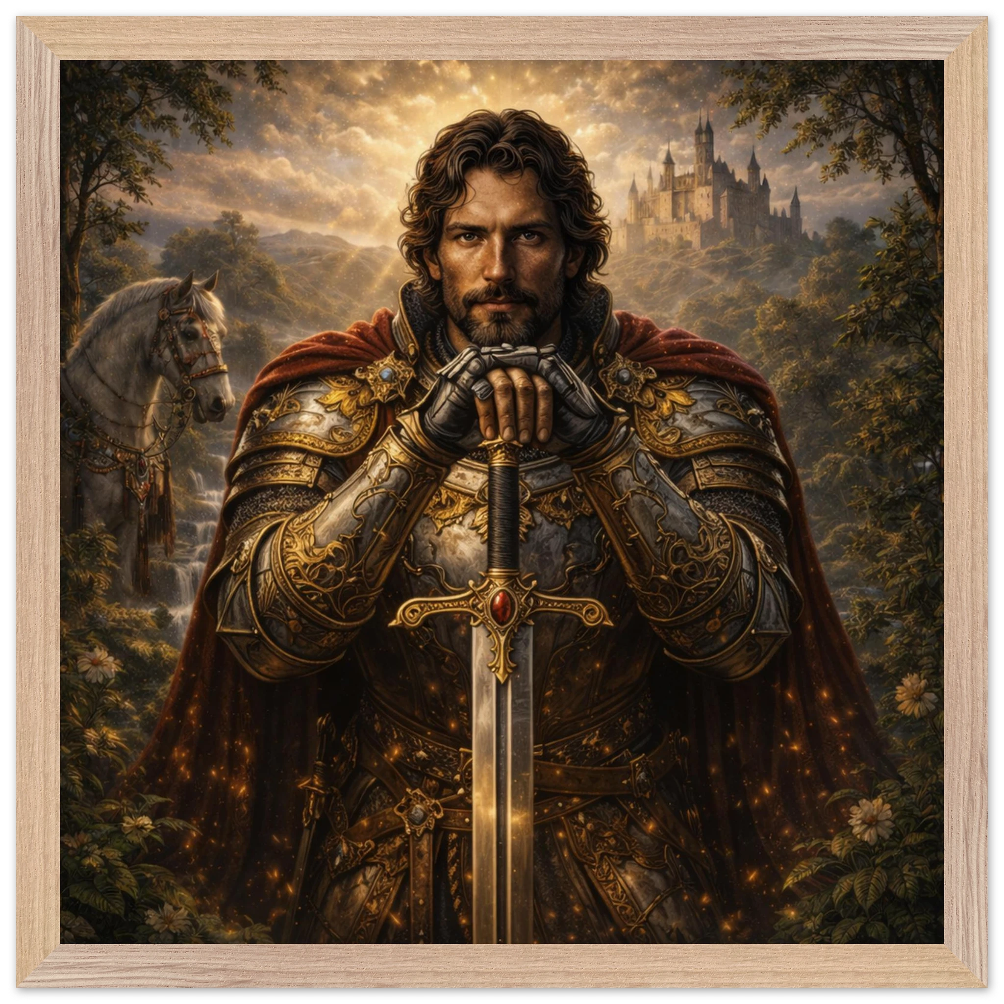 Lancelot – Mythologie Fine Art Print mit Rahmen | babasan