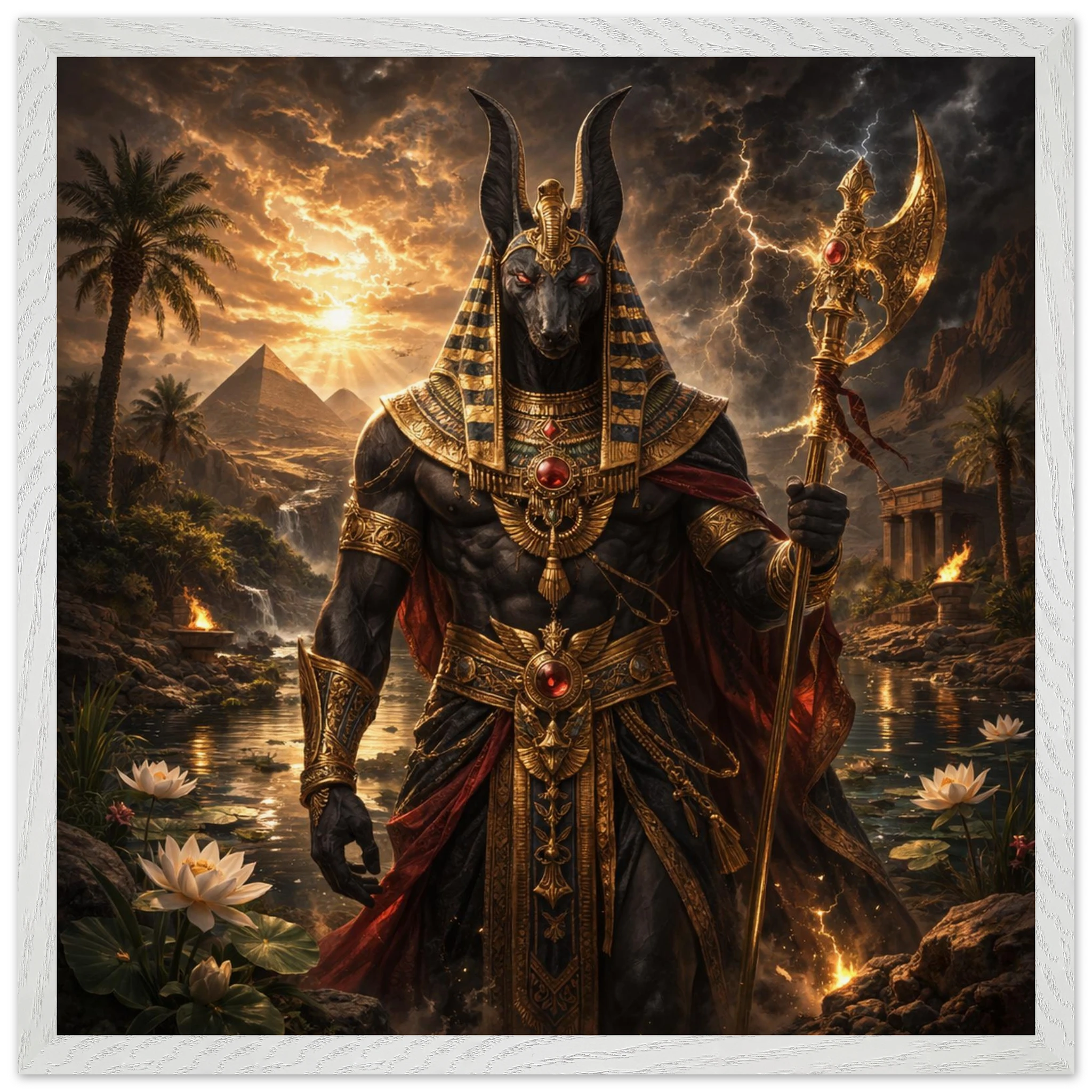 Seth – Mythologie Fine Art Print mit Rahmen | babasan