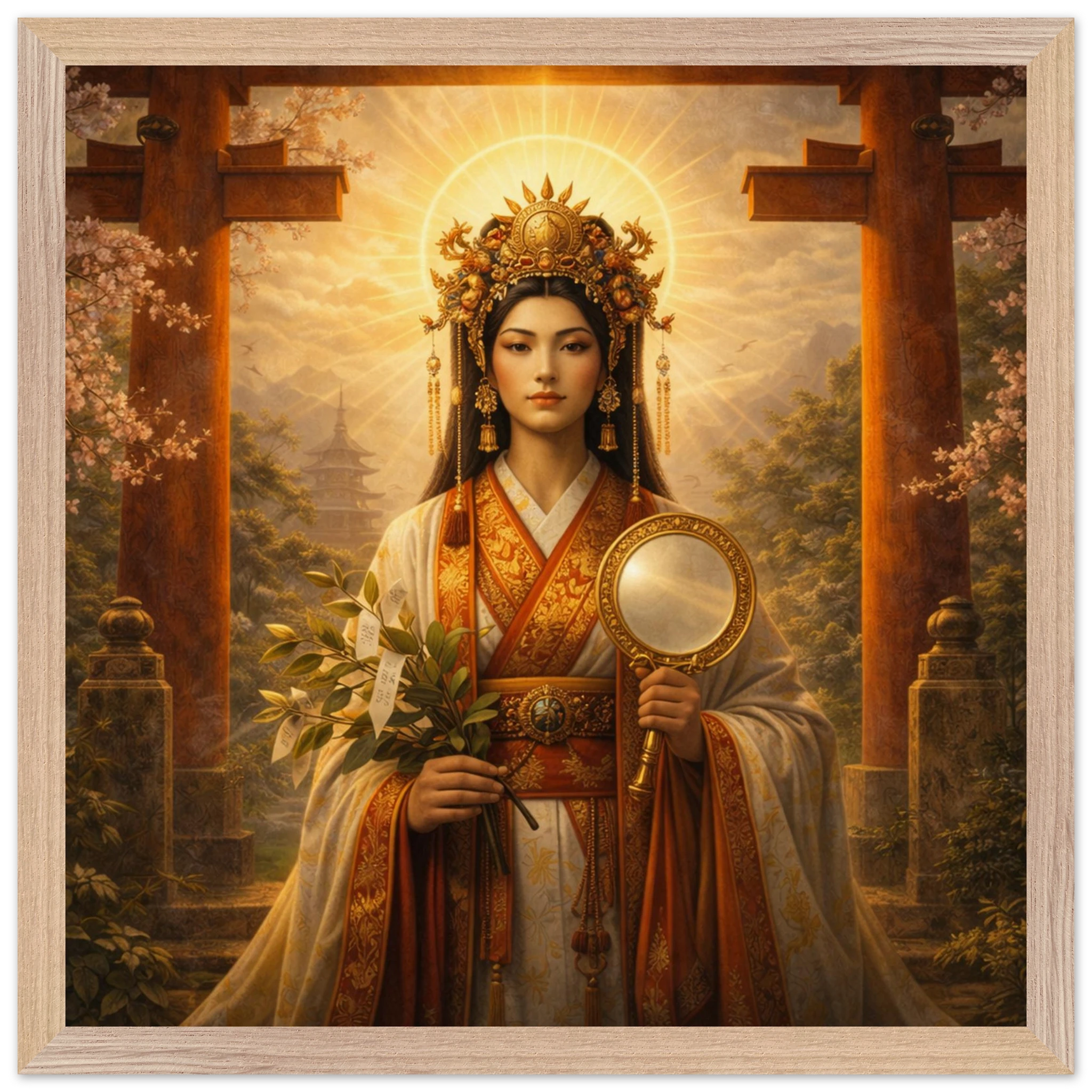 Amaterasu – Mythologie Fine Art Print mit Rahmen | babasan