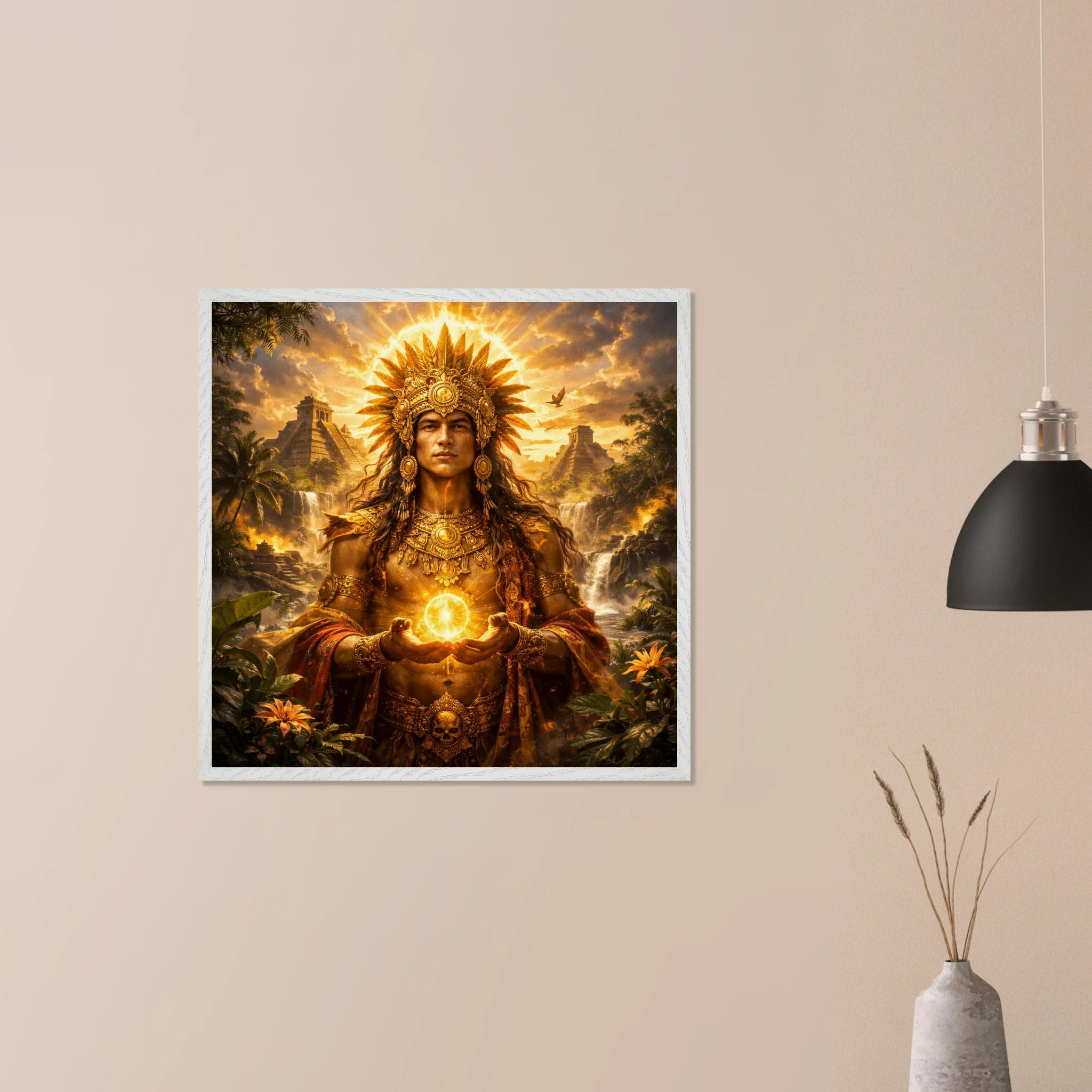 Kinich Ahau – Mythologie Fine Art Print mit Rahmen | babasan