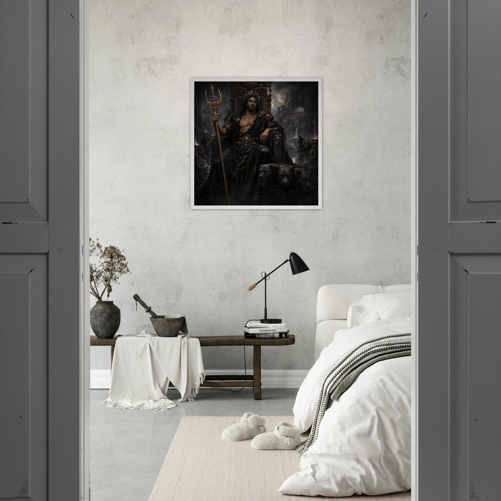 Hades – Mythologie Fine Art Print mit Rahmen | babasan