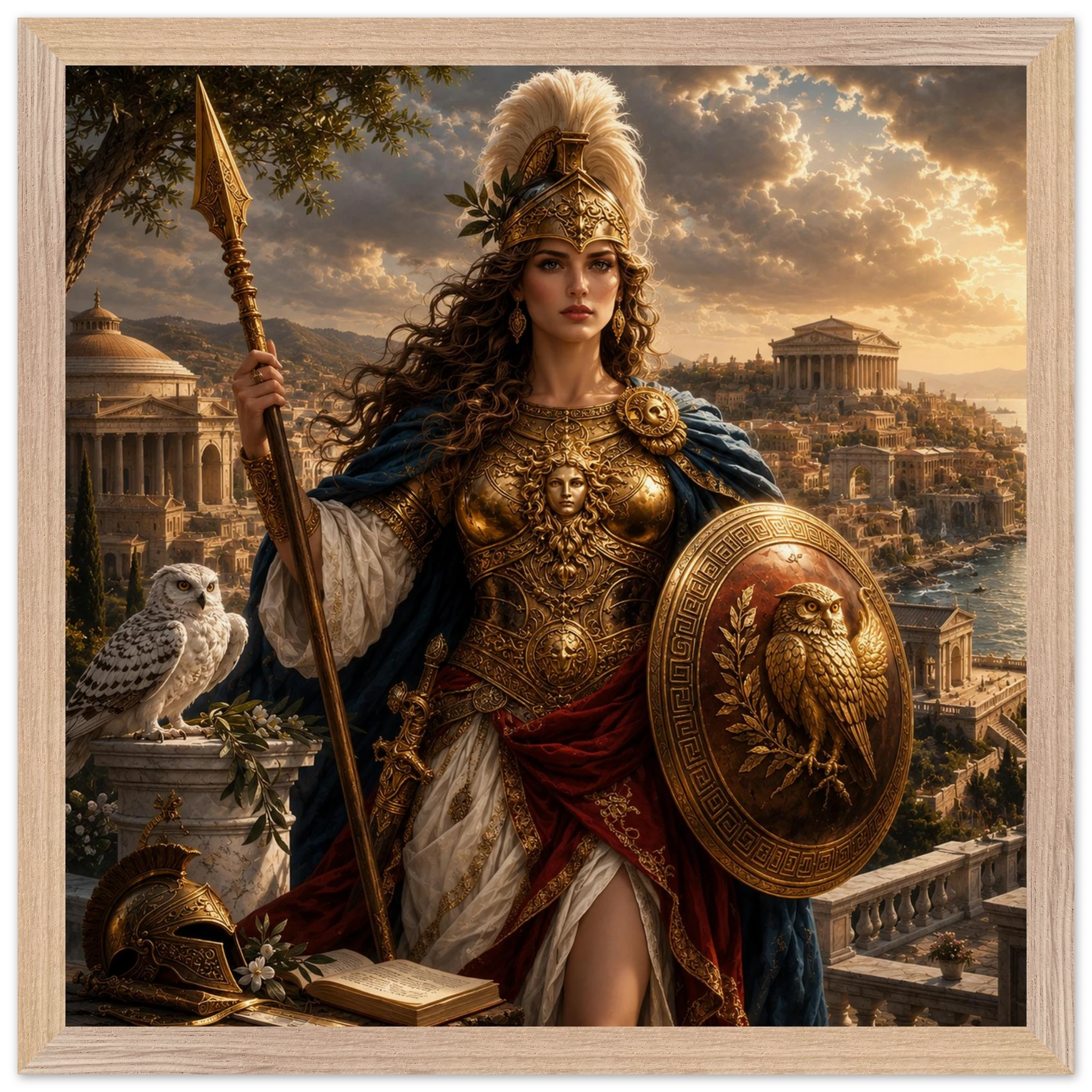 Minerva – Mythologie Fine Art Print mit Rahmen | babasan
