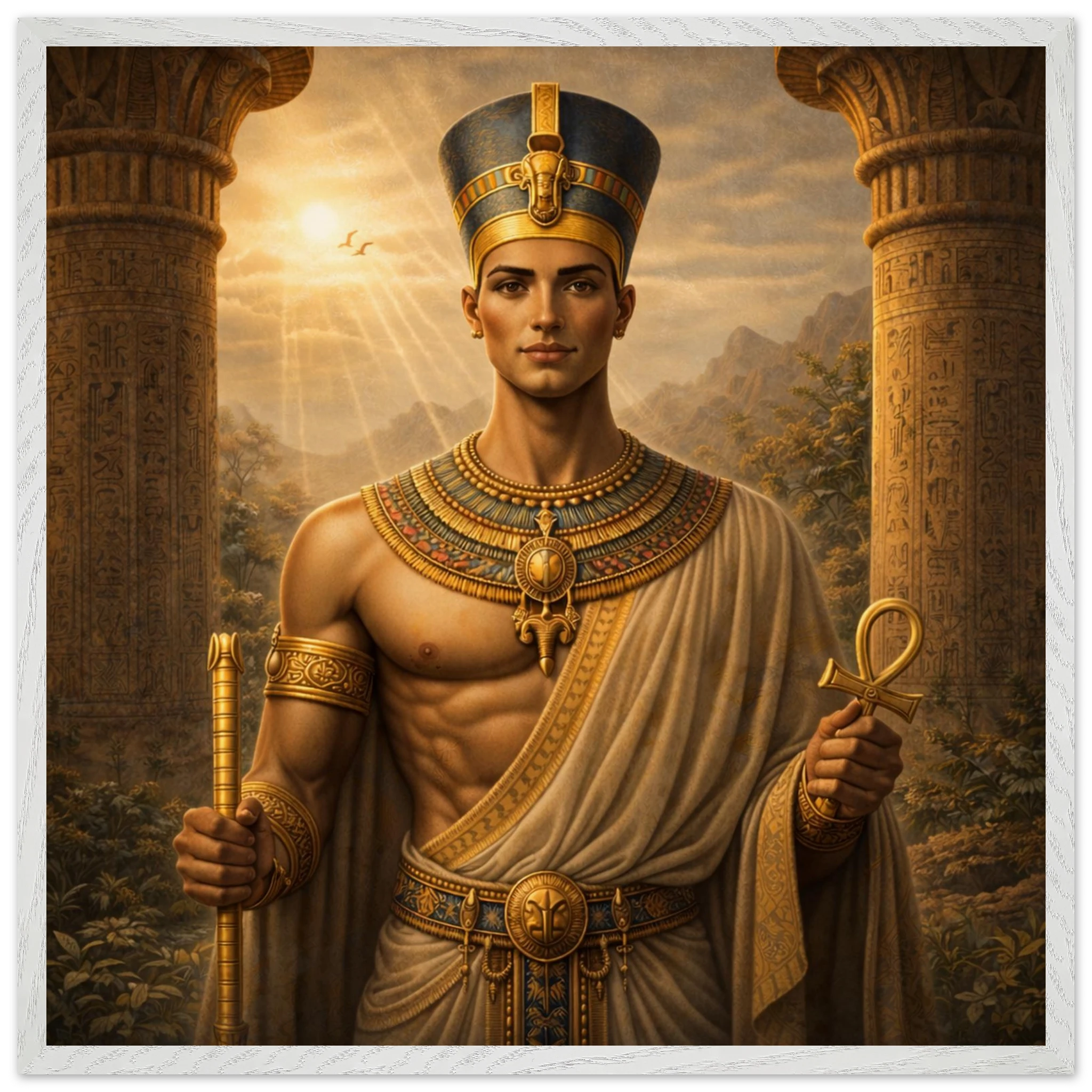 Echnaton – Mythologie Fine Art Print mit Rahmen | babasan