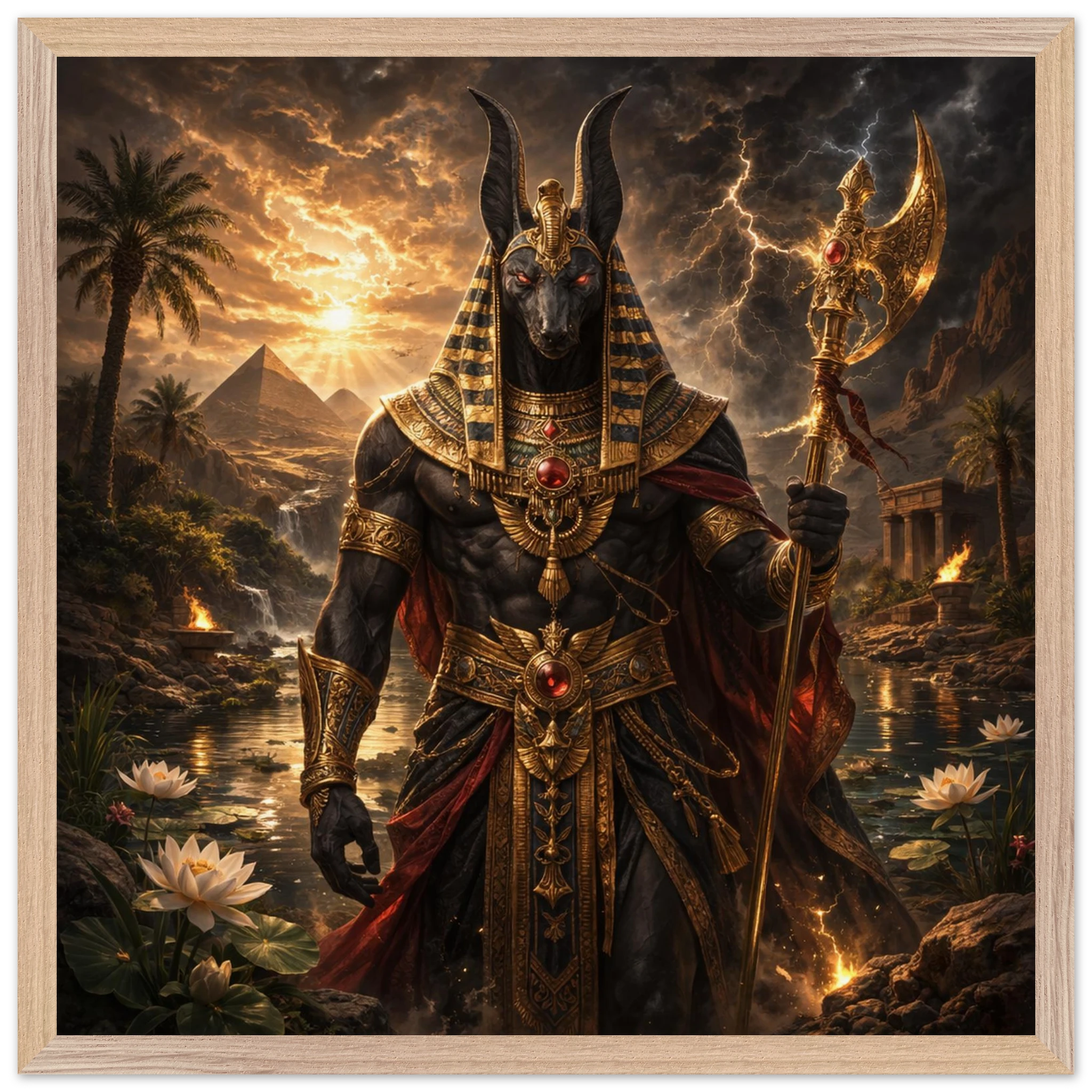 Seth – Mythologie Fine Art Print mit Rahmen | babasan