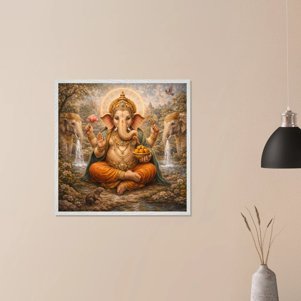 Ganesha – Mythologie Fine Art Print mit Rahmen | babasan