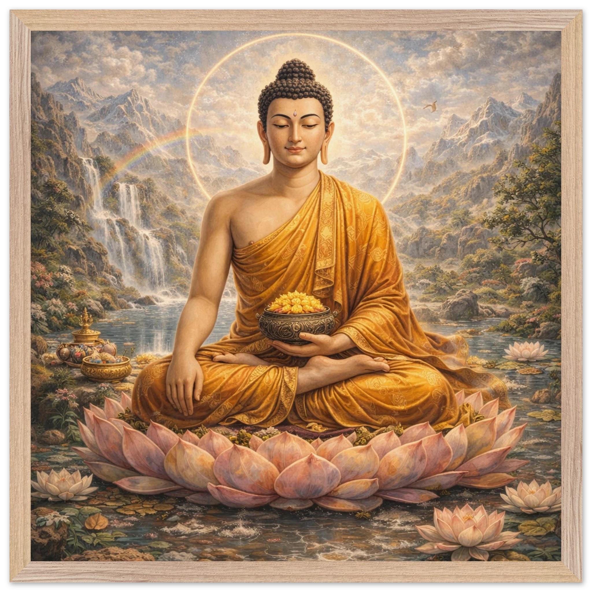 Shakyamuni Buddha – Mythologie Fine Art Print mit Rahmen | babasan