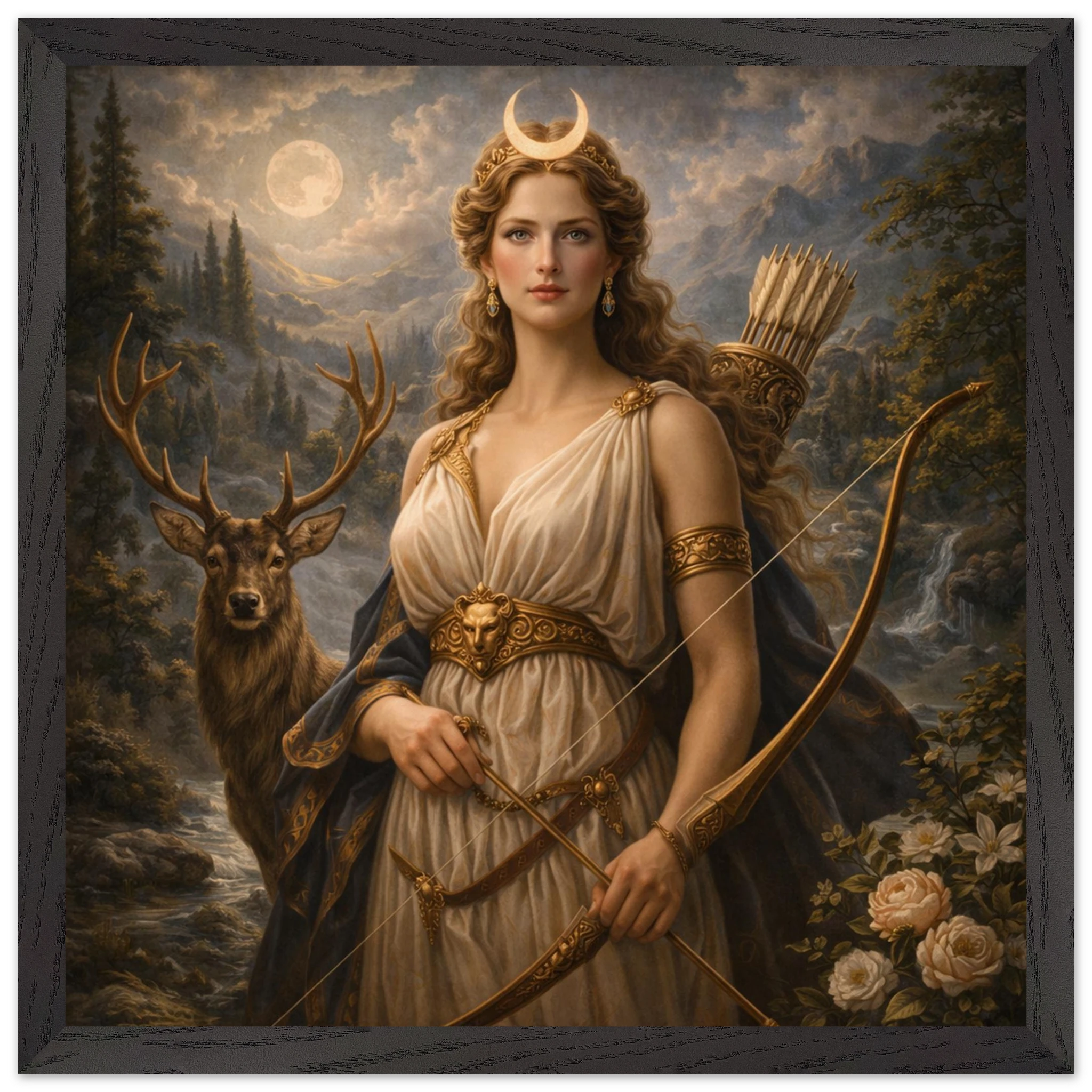 Diana – Mythologie Fine Art Print mit Rahmen | babasan
