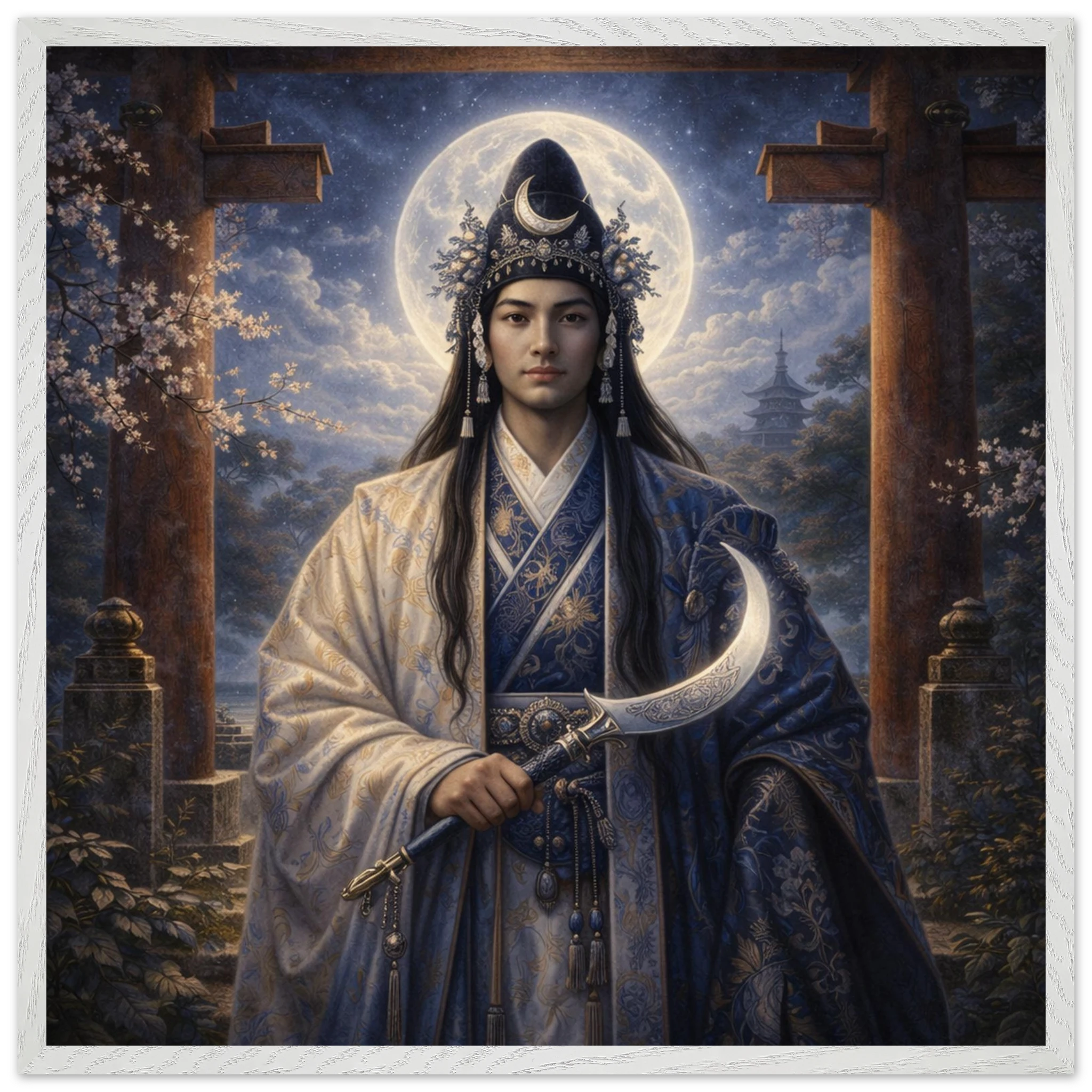 Tsukiyomi – Mythologie Fine Art Print mit Rahmen | babasan