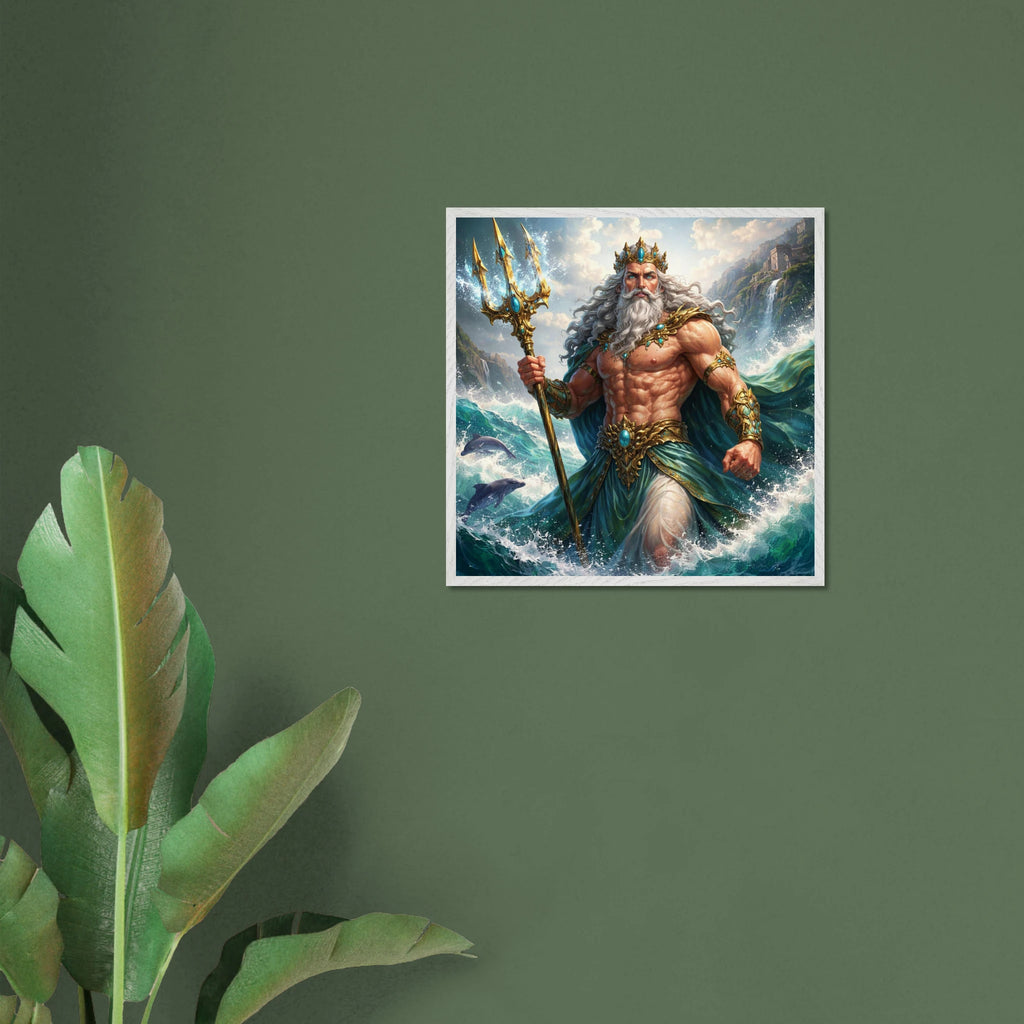 Poseidon – Mythologie Fine Art Print mit Rahmen | babasan