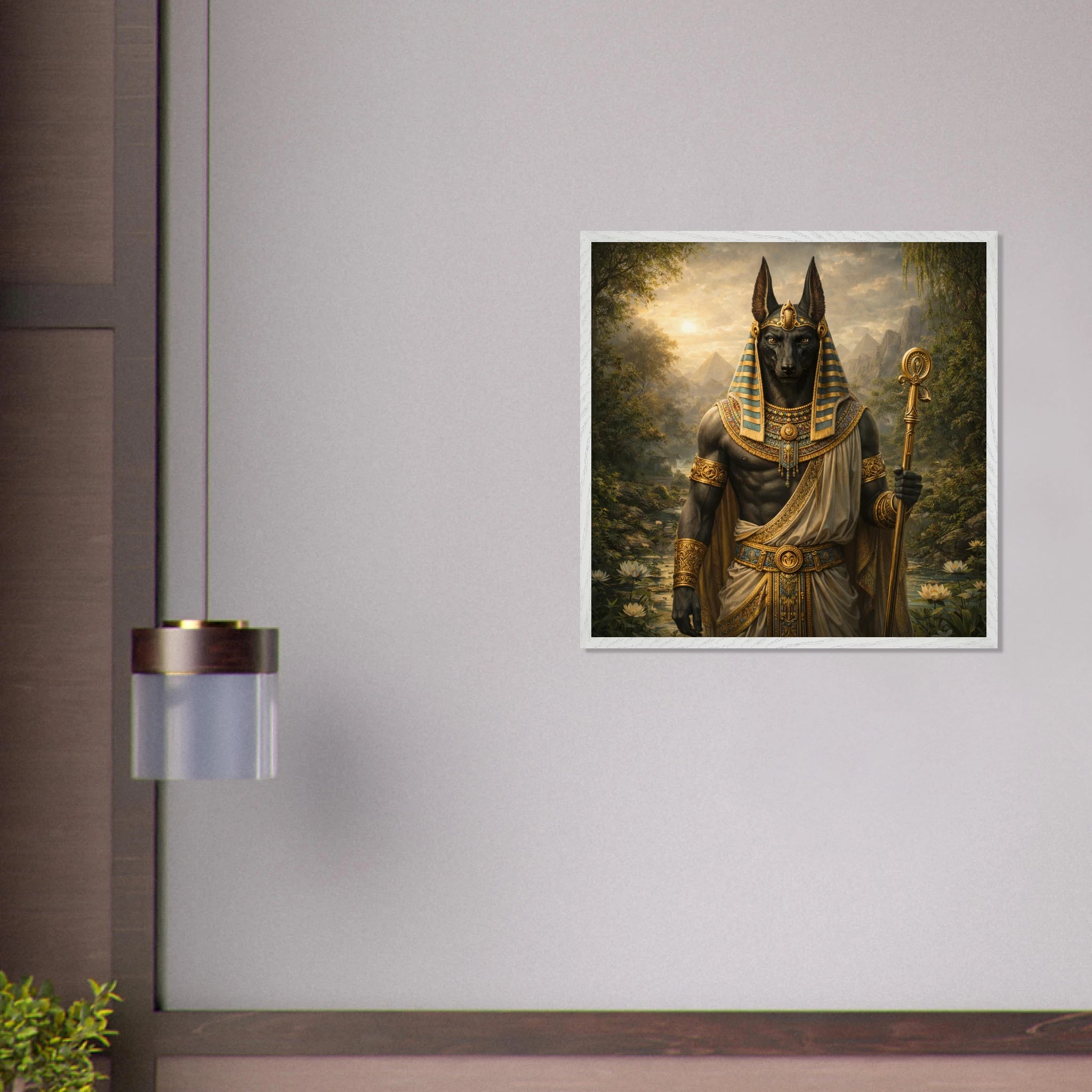 Anubis – Mythologie Fine Art Print mit Rahmen | babasan