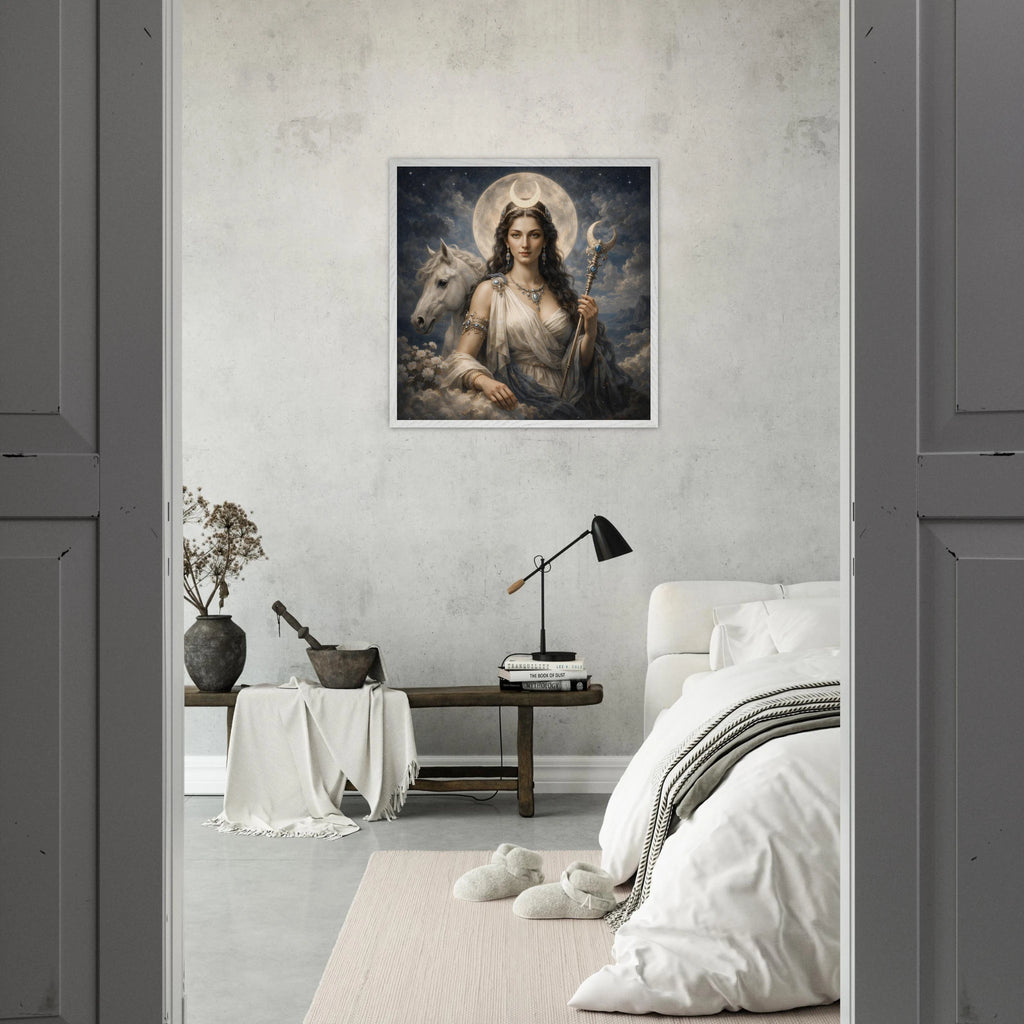 Luna – Mythologie Fine Art Print mit Rahmen | babasan