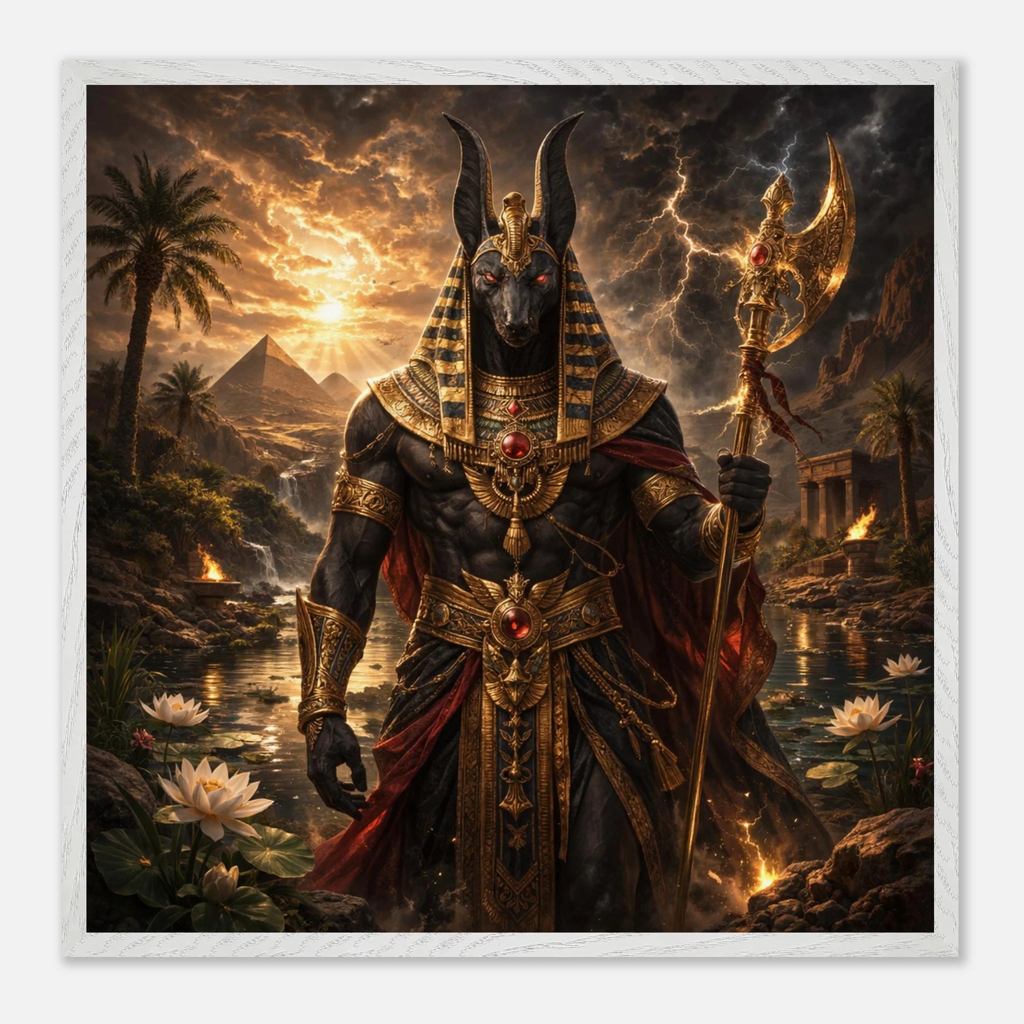 Seth – Mythologie Fine Art Print mit Rahmen | babasan