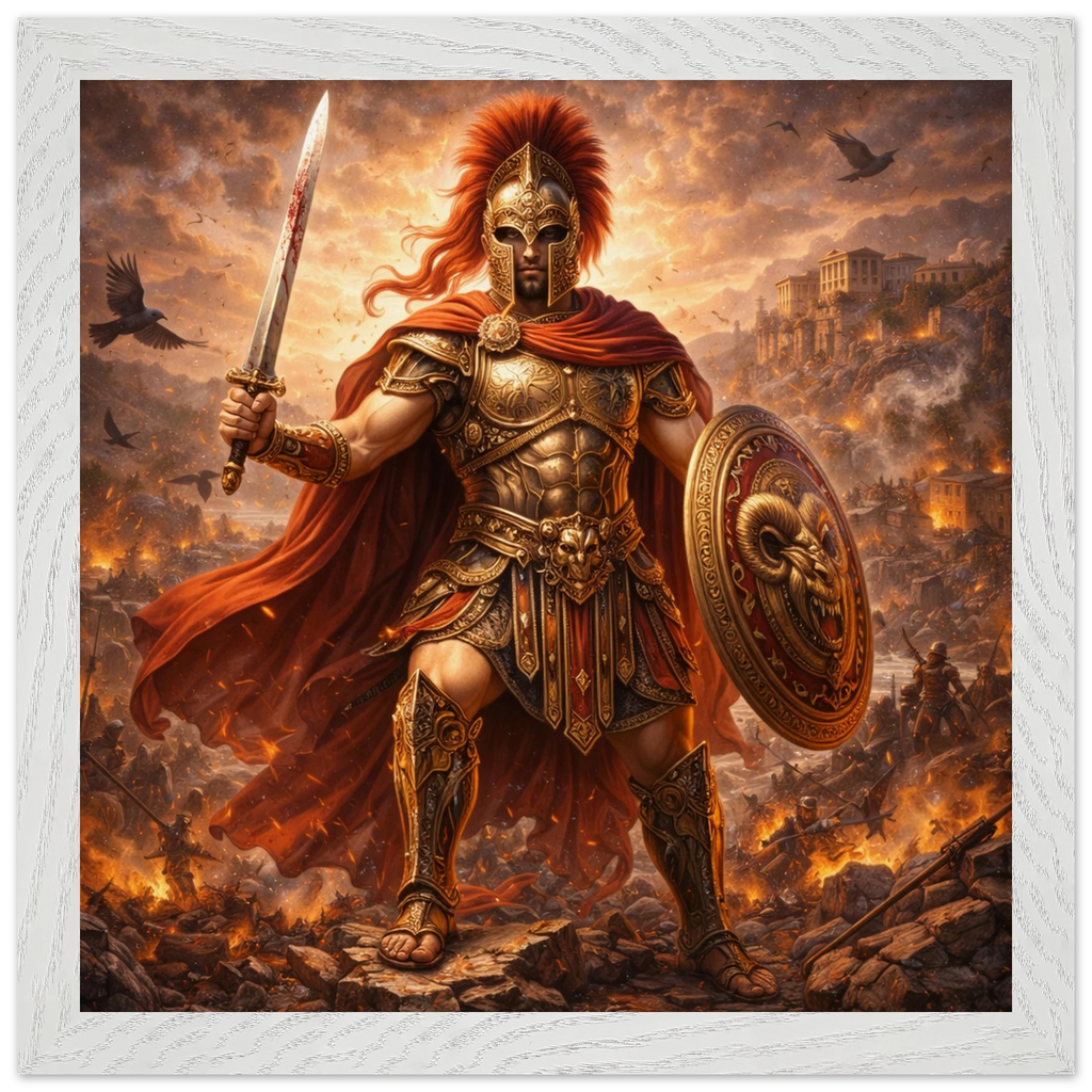 Ares – Mythologie Fine Art Print mit Rahmen | babasan