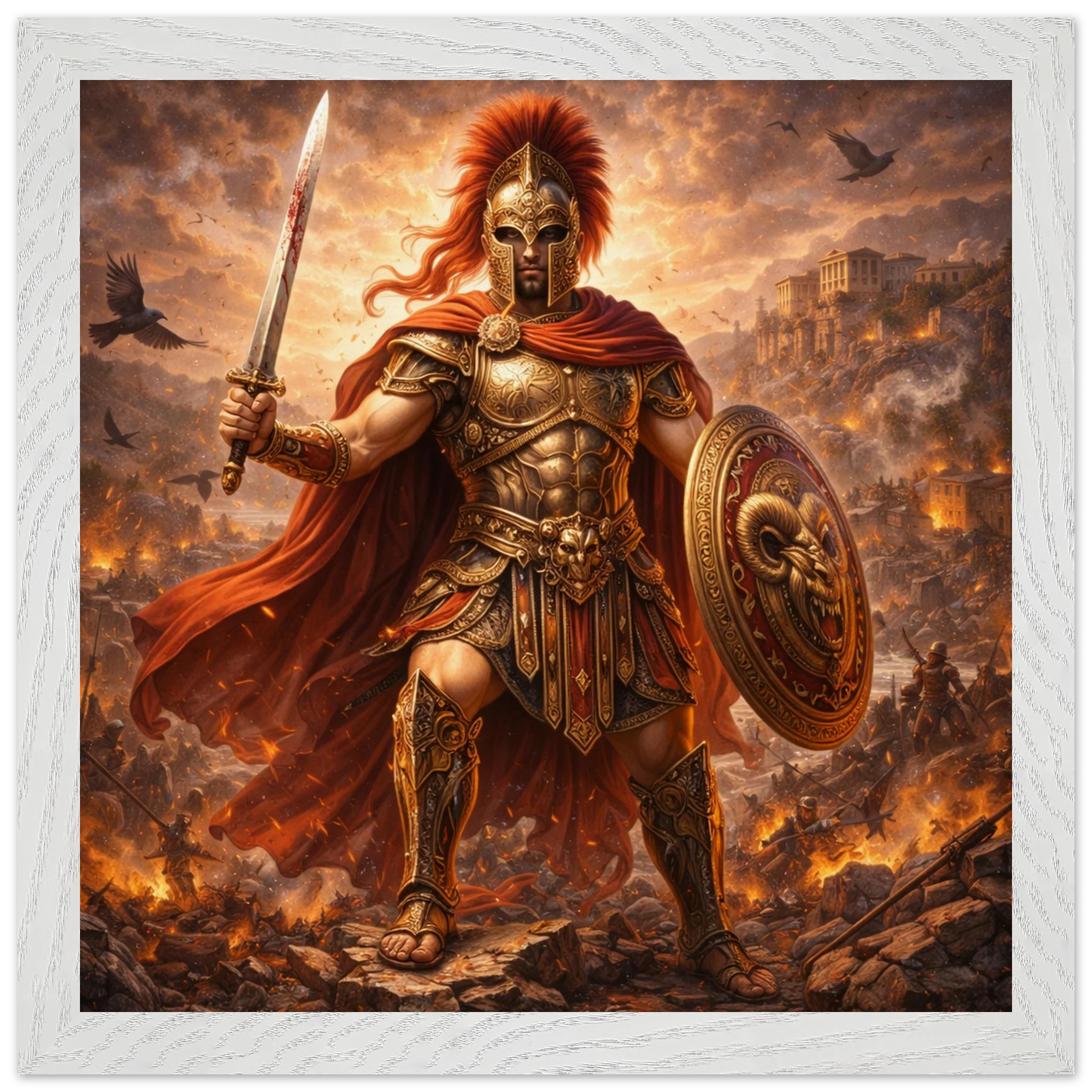 Ares – Mythologie Fine Art Print mit Rahmen | babasan