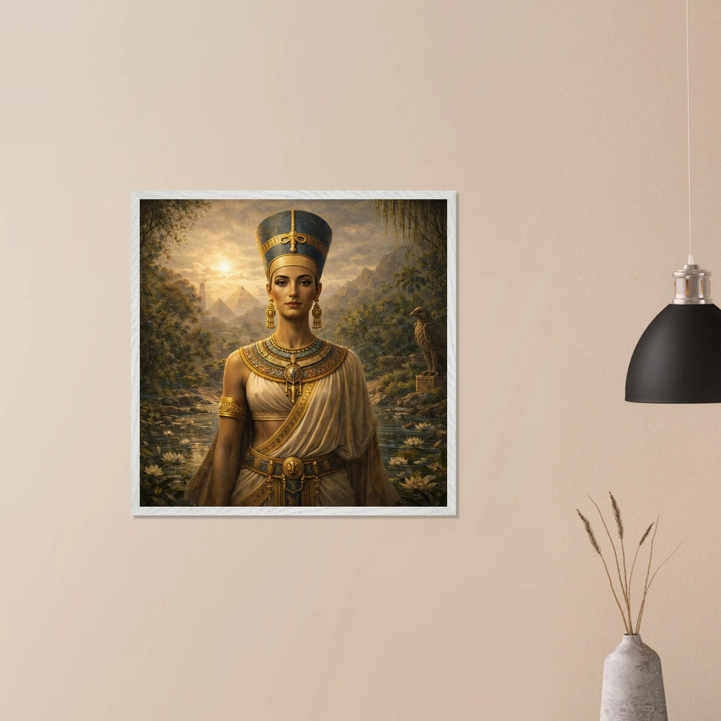 Nofretete – Mythologie Fine Art Print mit Rahmen | babasan