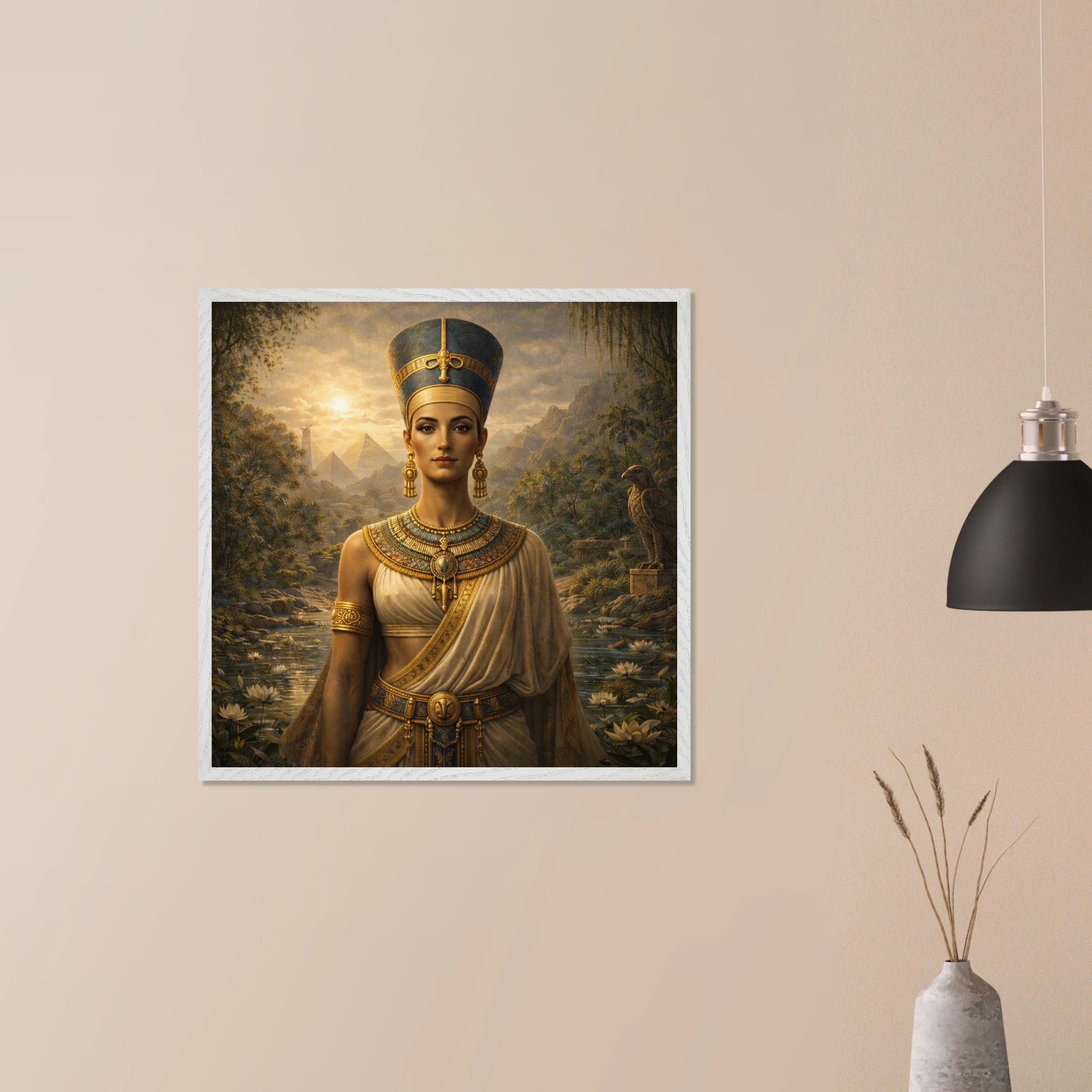 Nofretete – Mythologie Fine Art Print mit Rahmen | babasan
