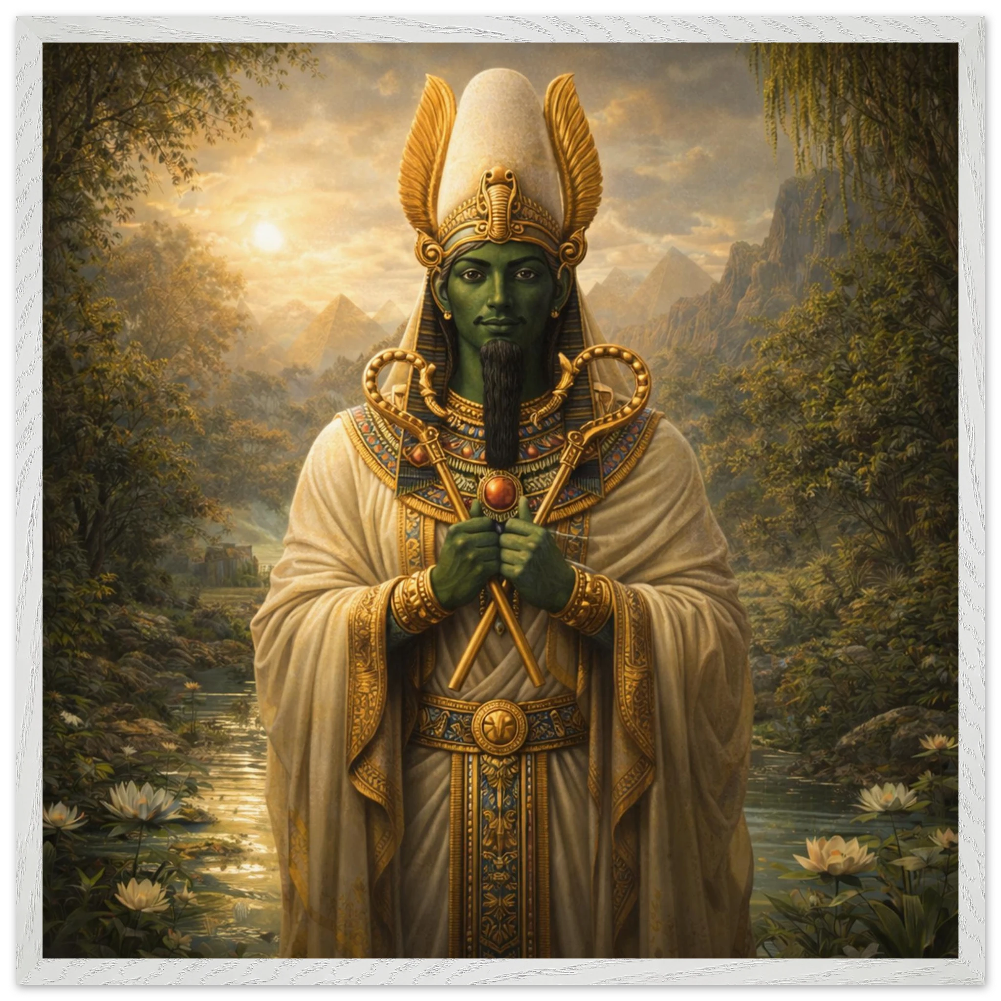 Osiris – Mythologie Fine Art Print mit Rahmen | babasan