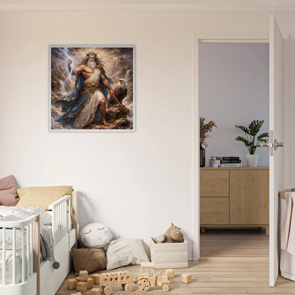 Zeus – Mythologie Fine Art Print mit Rahmen | babasan