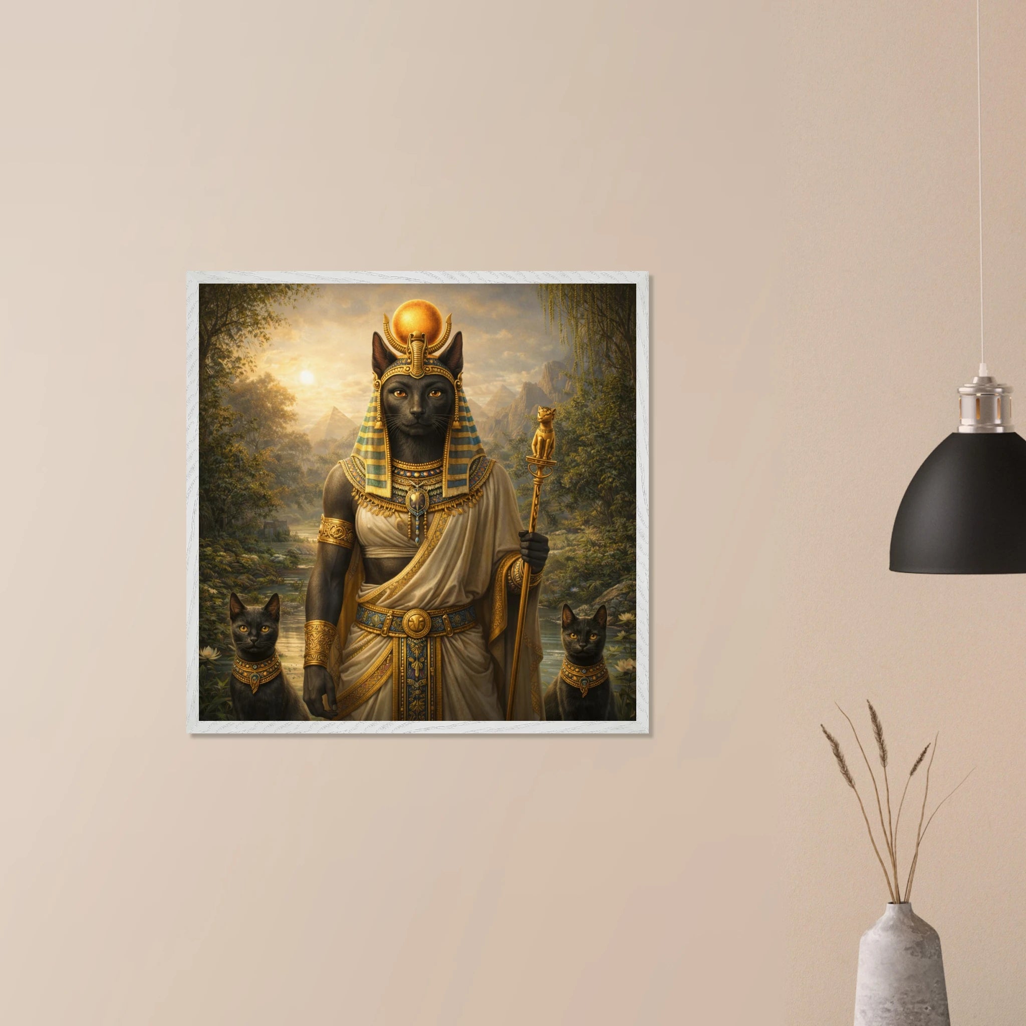 Bastet – Mythologie Fine Art Print mit Rahmen | babasan
