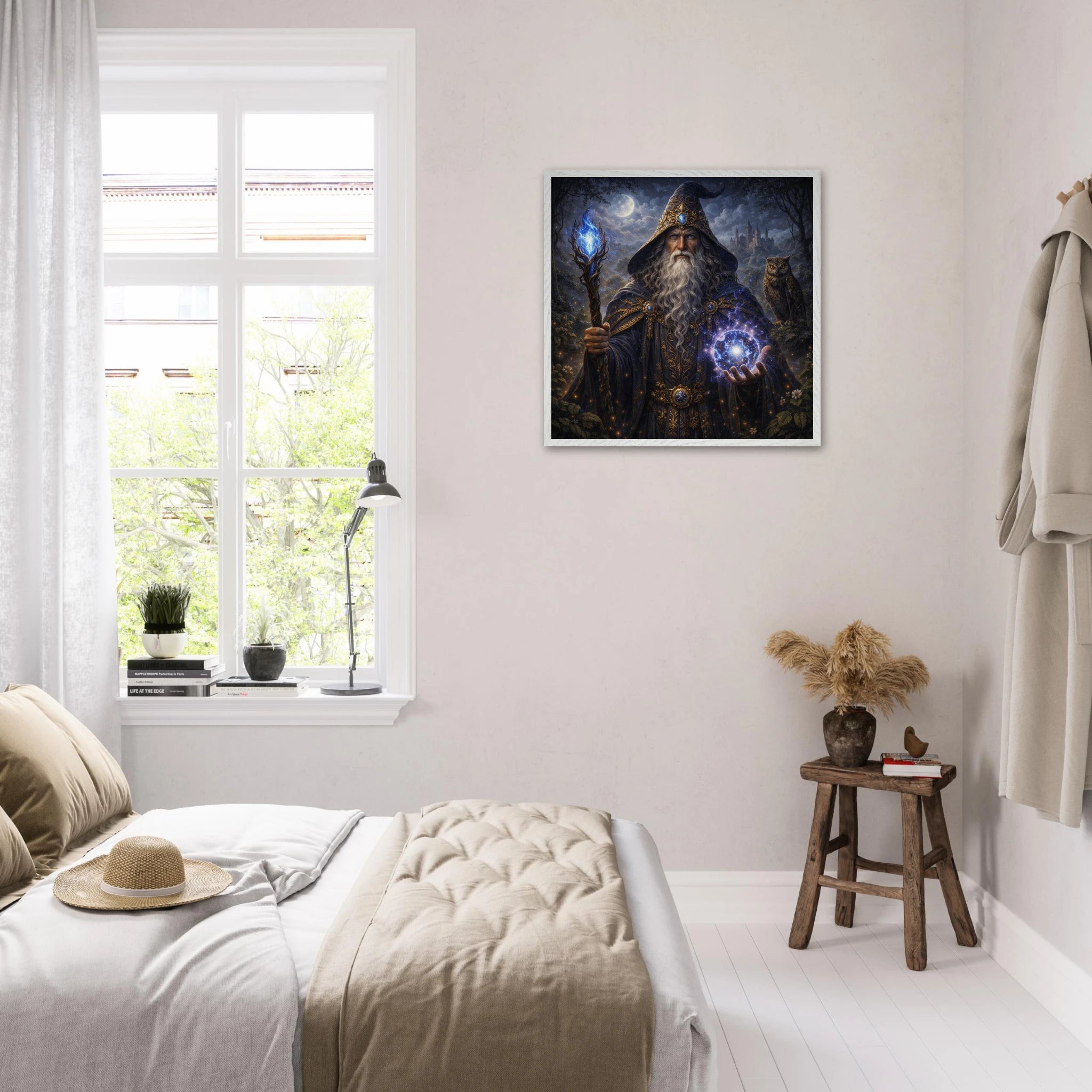 Merlin – Mythologie Fine Art Print mit Rahmen | babasan