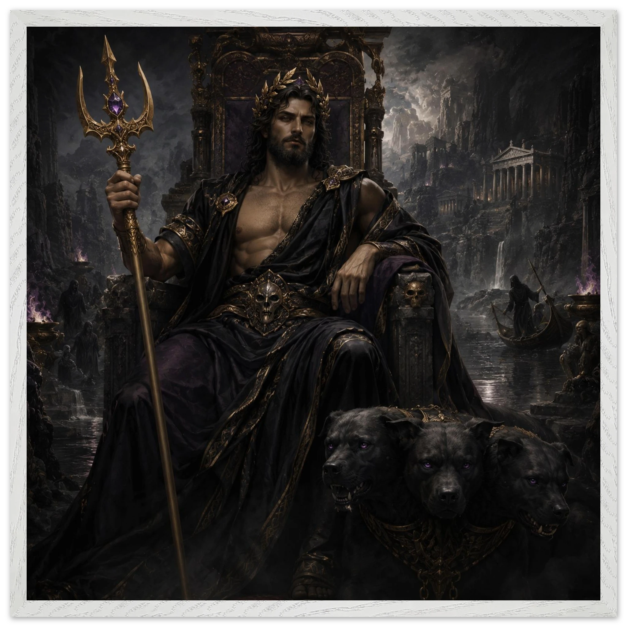 Hades – Mythologie Fine Art Print mit Rahmen | babasan