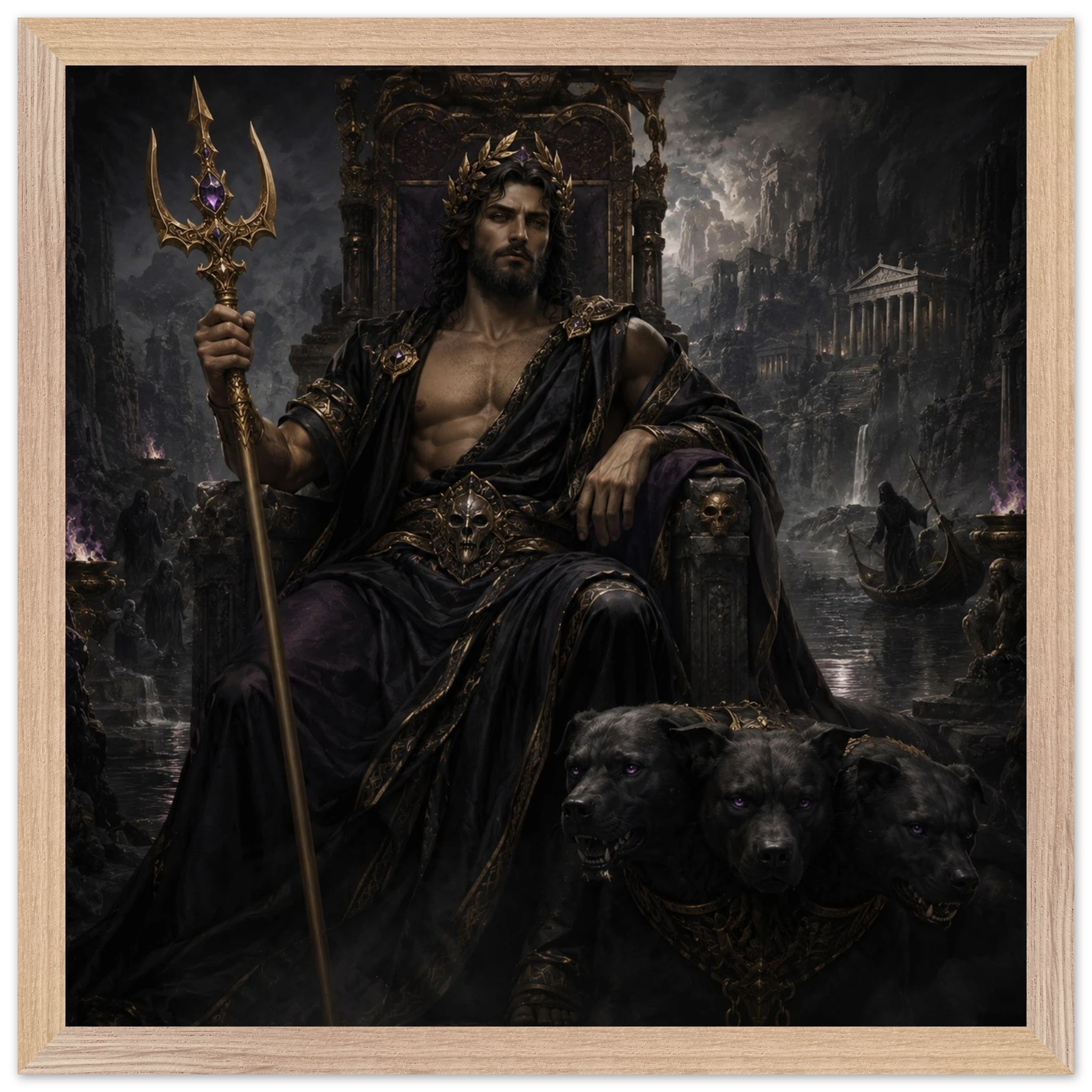Hades – Mythologie Fine Art Print mit Rahmen | babasan