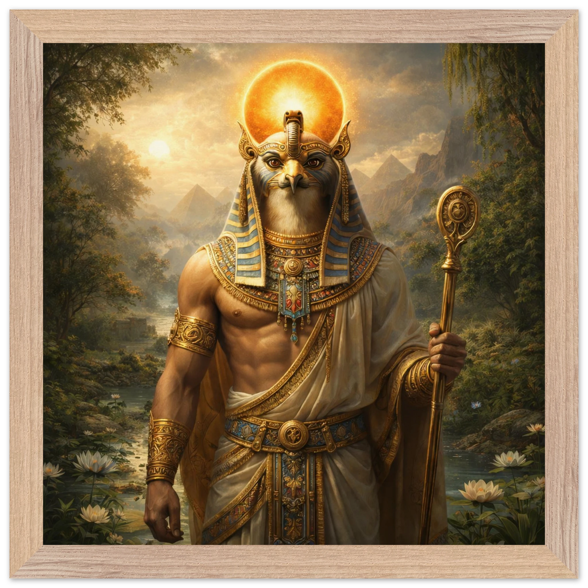 Ra – Mythologie Fine Art Print mit Rahmen | babasan