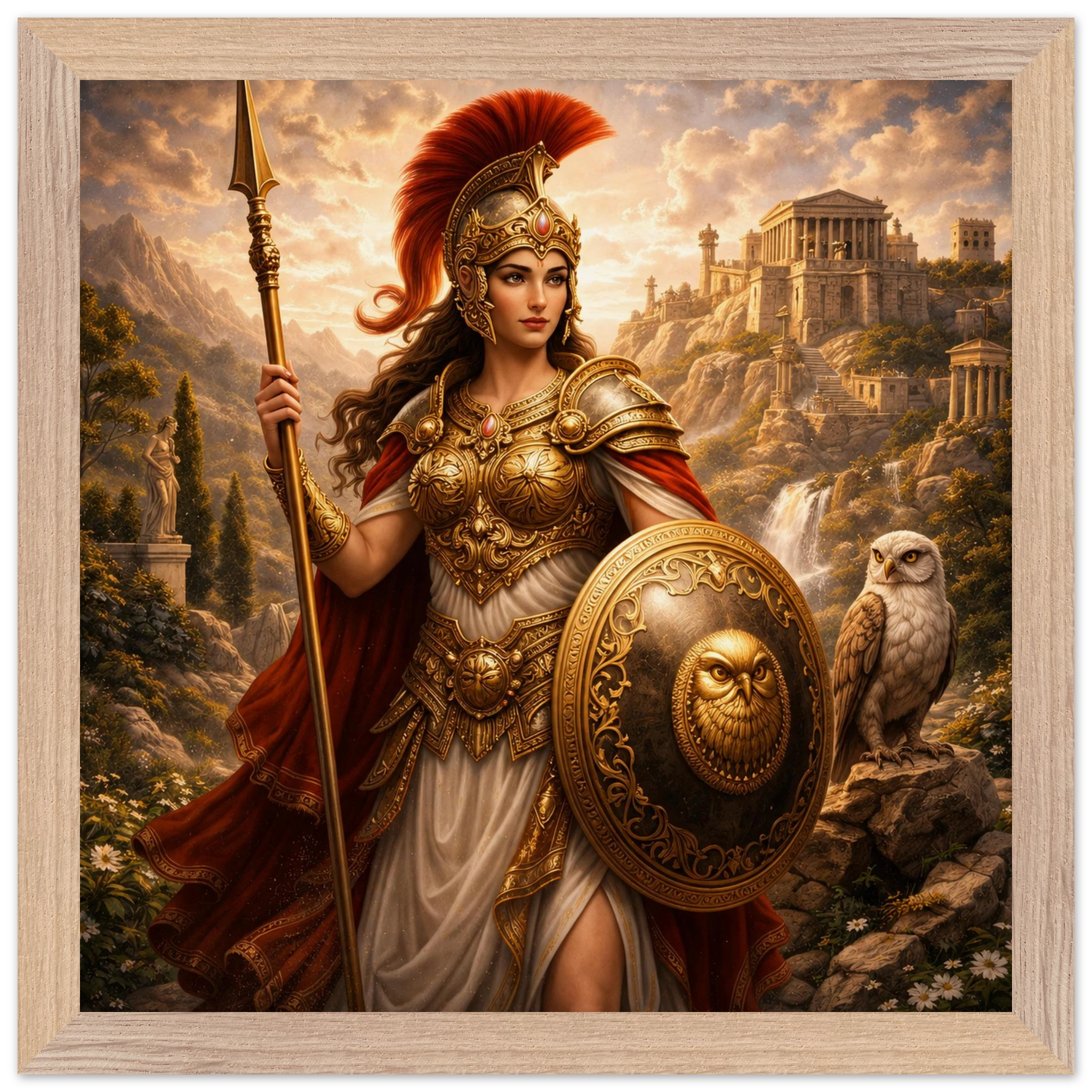 Athena – Mythologie Fine Art Print mit Rahmen | babasan