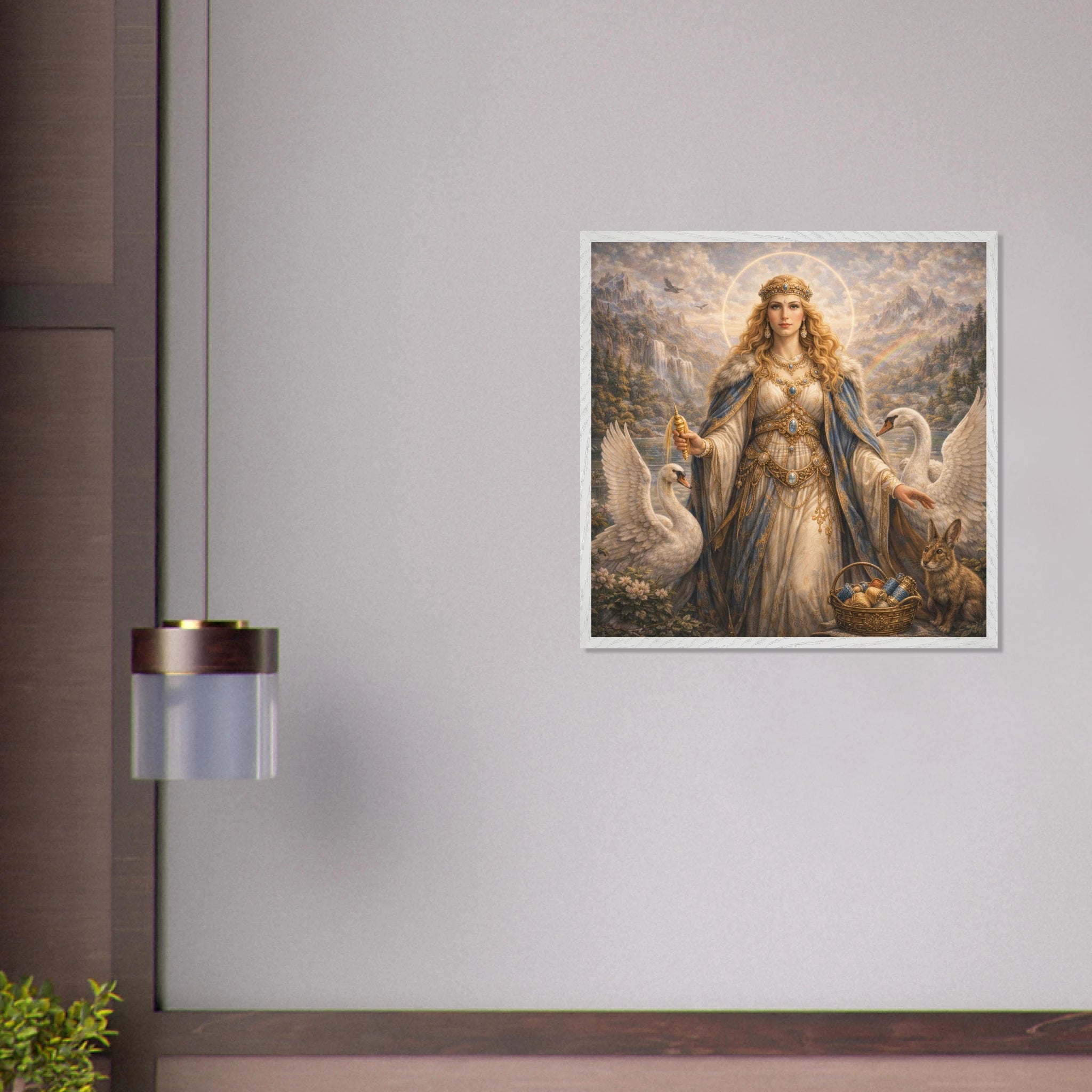 Frigg – Mythologie Fine Art Print mit Rahmen | babasan