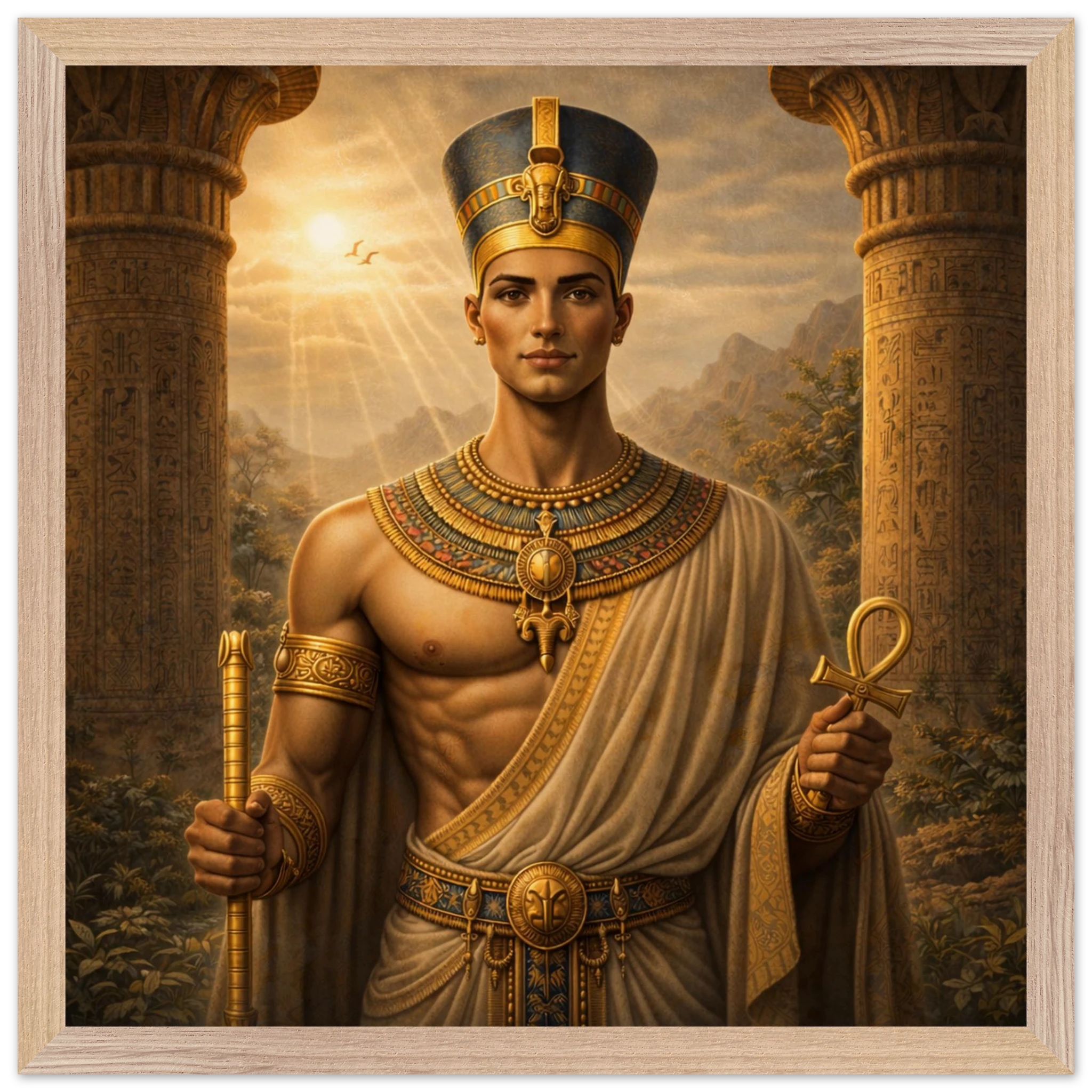 Echnaton – Mythologie Fine Art Print mit Rahmen | babasan