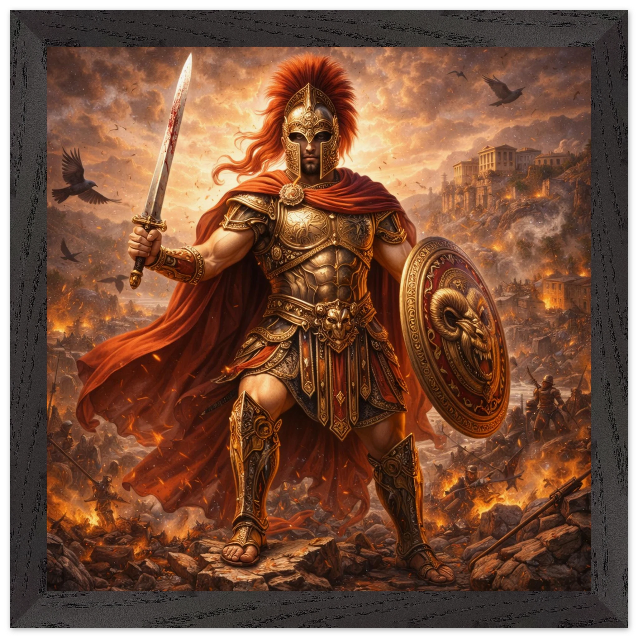 Ares – Mythologie Fine Art Print mit Rahmen | babasan