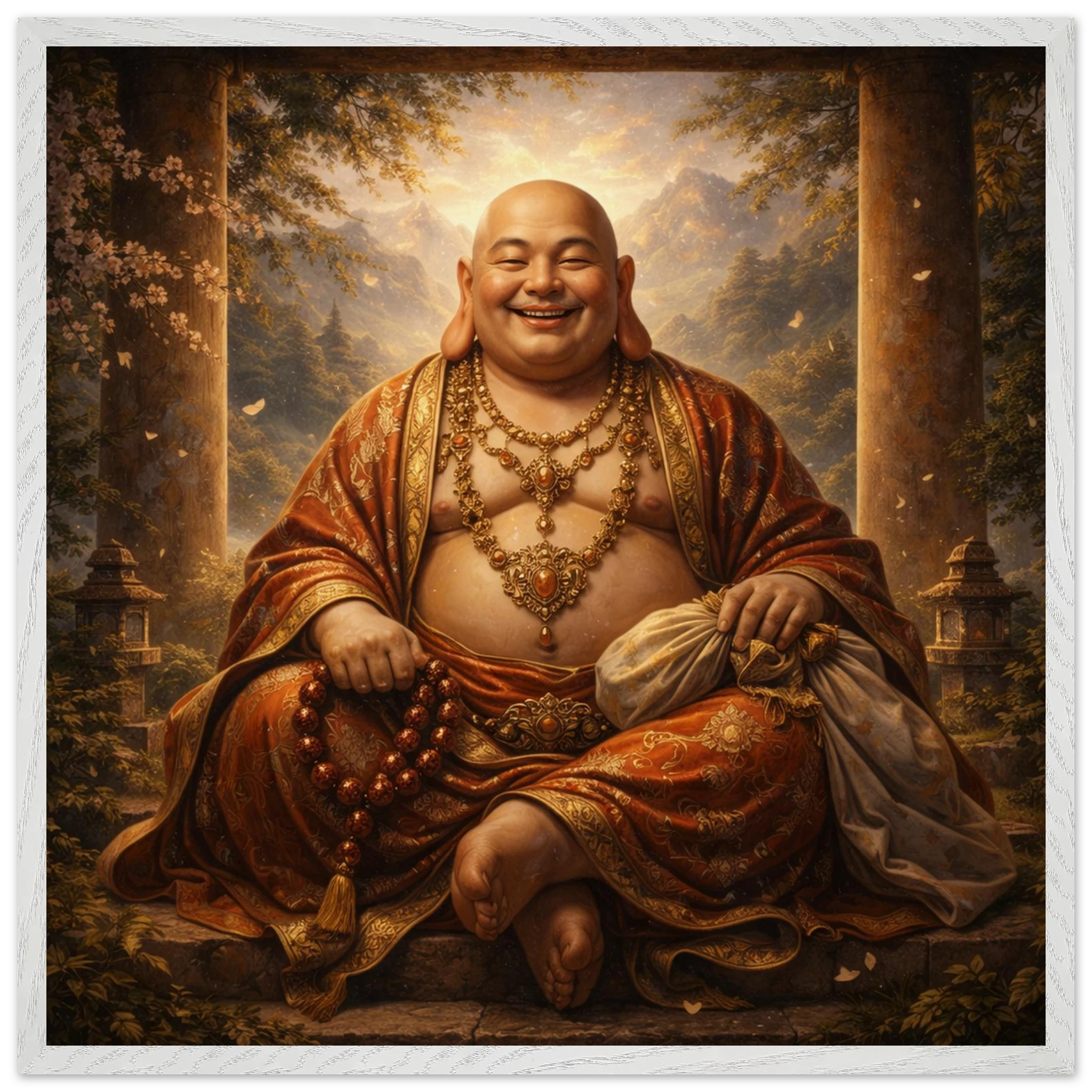 Hotei – Mythologie Fine Art Print mit Rahmen | babasan