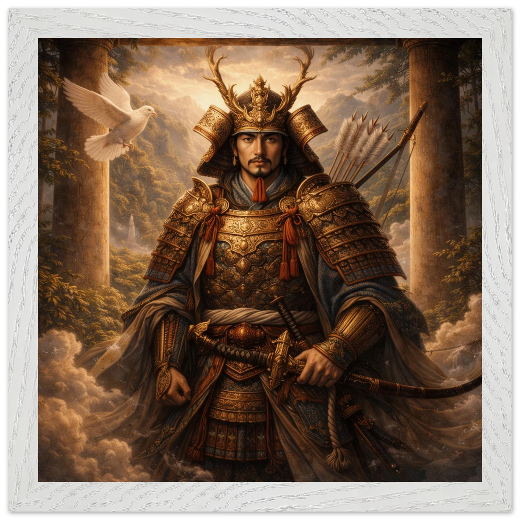Hachiman – Mythologie Fine Art Print mit Rahmen | babasan