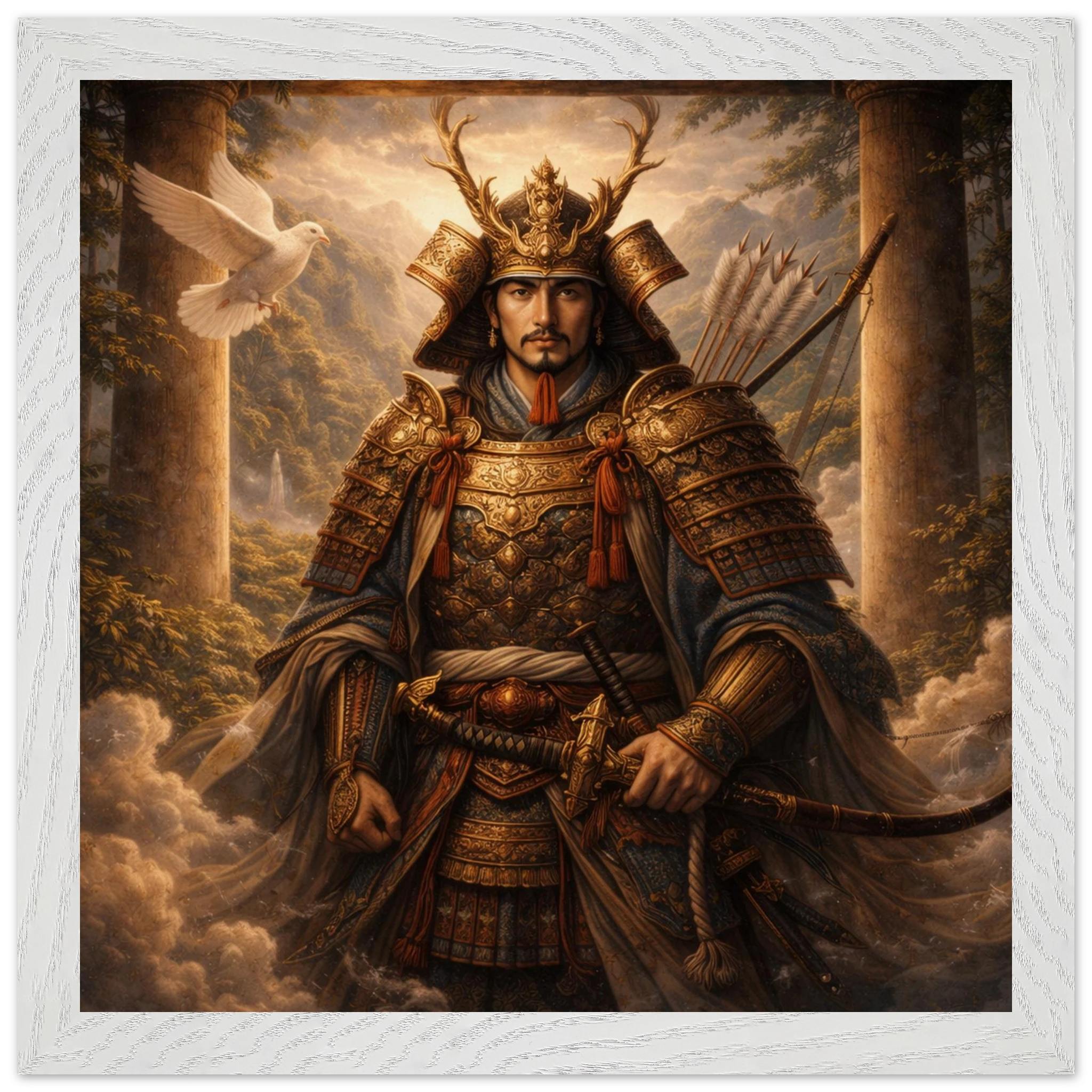 Hachiman – Mythologie Fine Art Print mit Rahmen | babasan