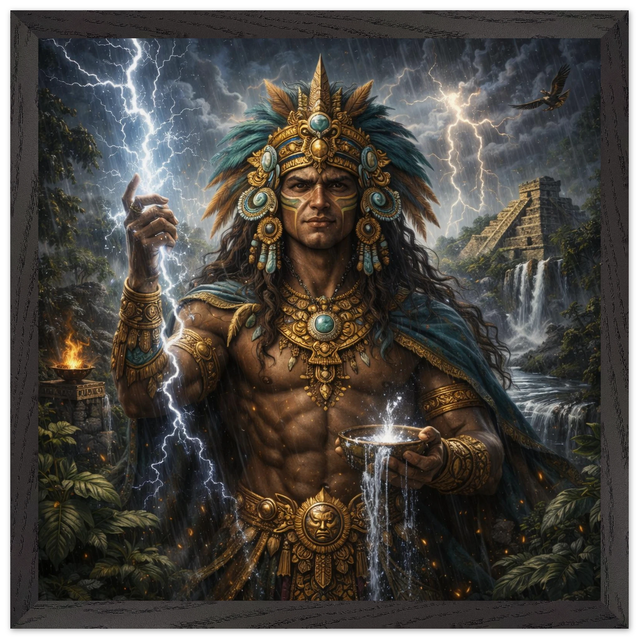 Chaac – Mythologie Fine Art Print mit Rahmen | babasan