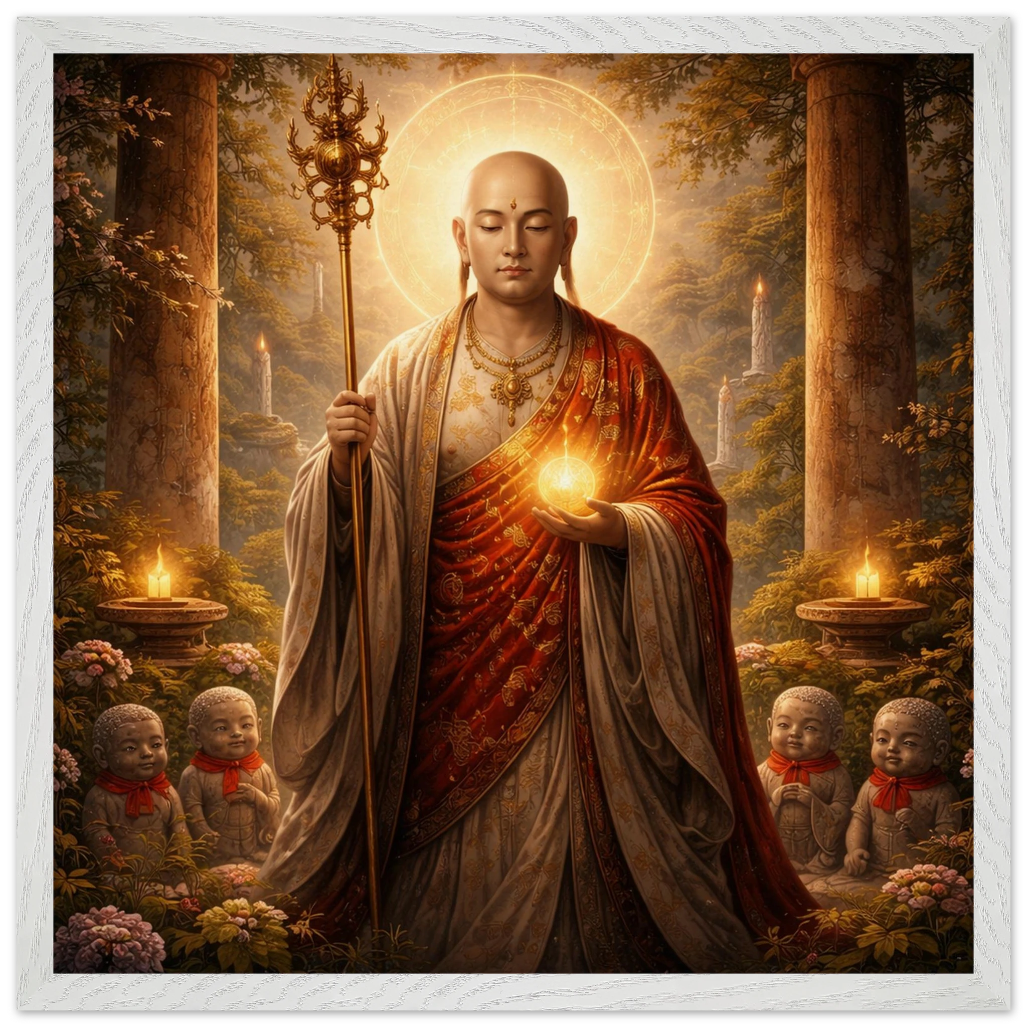 Jizō – Mythologie Fine Art Print mit Rahmen | babasan