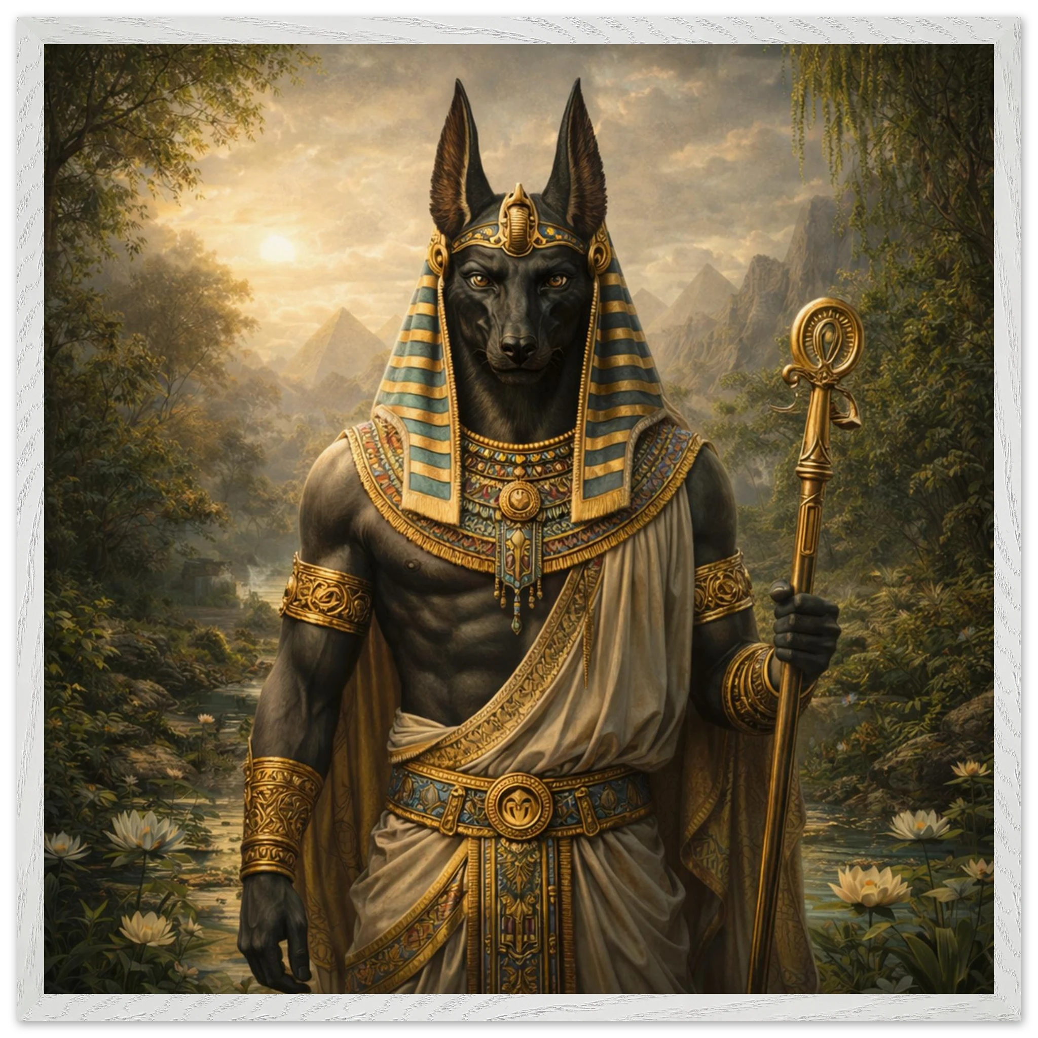 Anubis – Mythologie Fine Art Print mit Rahmen | babasan