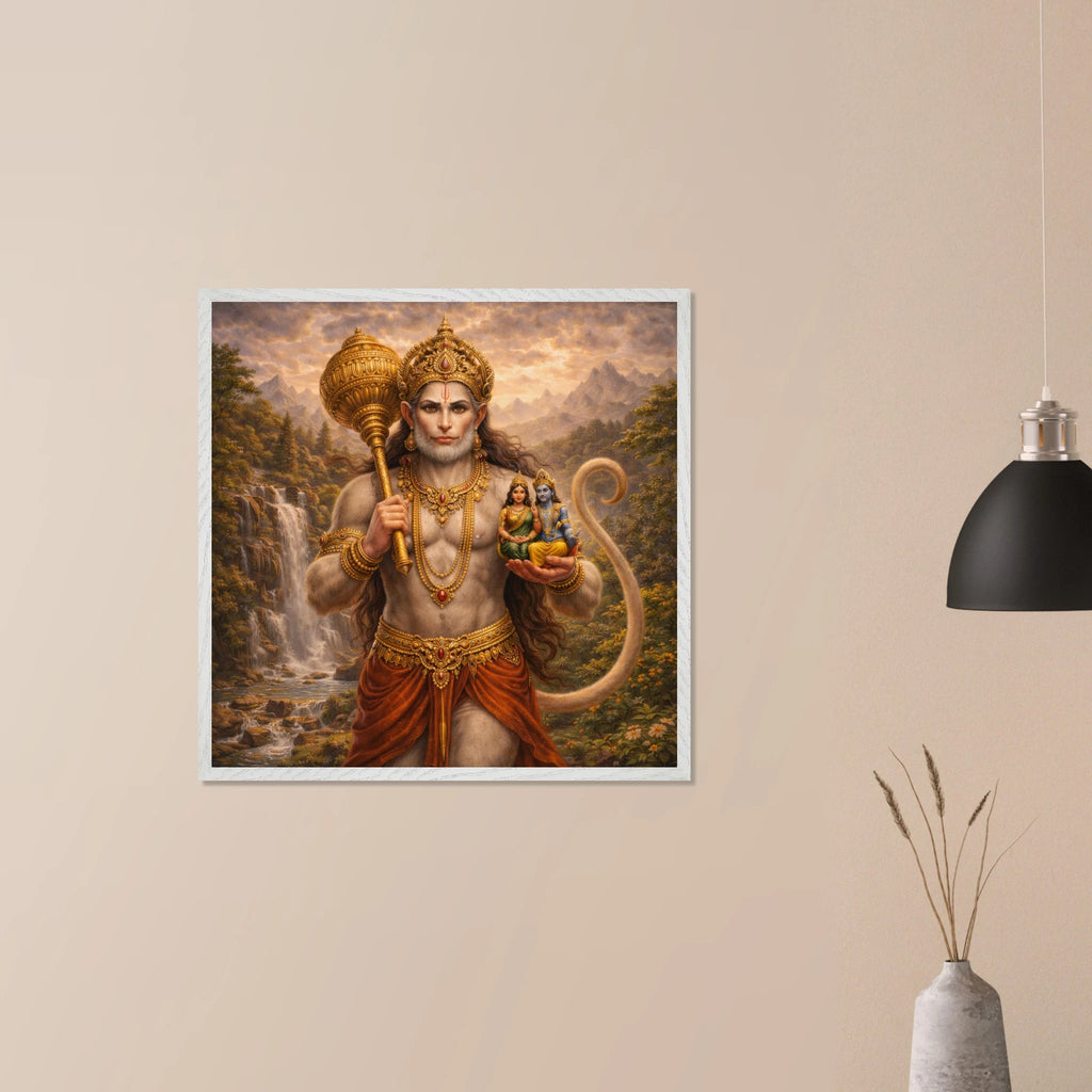 Hanuman – Mythologie Fine Art Print mit Rahmen | babasan