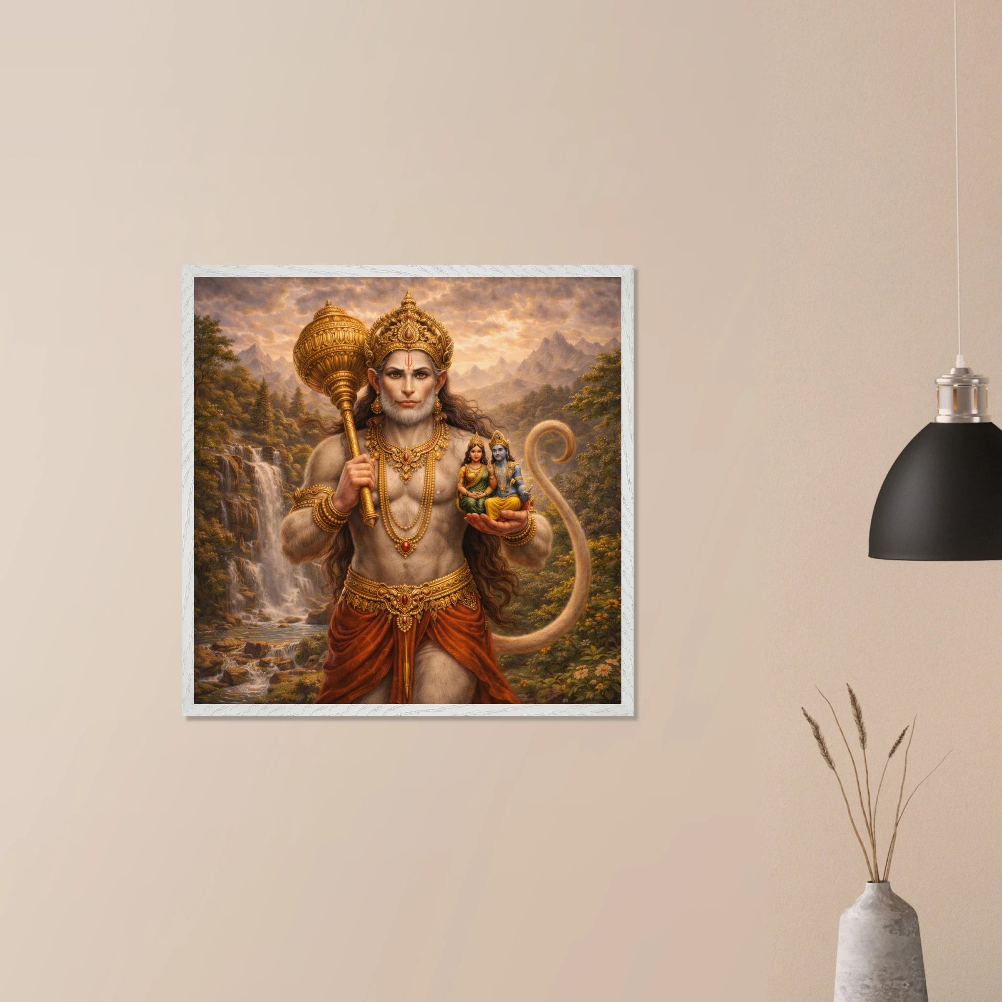 Hanuman – Mythologie Fine Art Print mit Rahmen | babasan