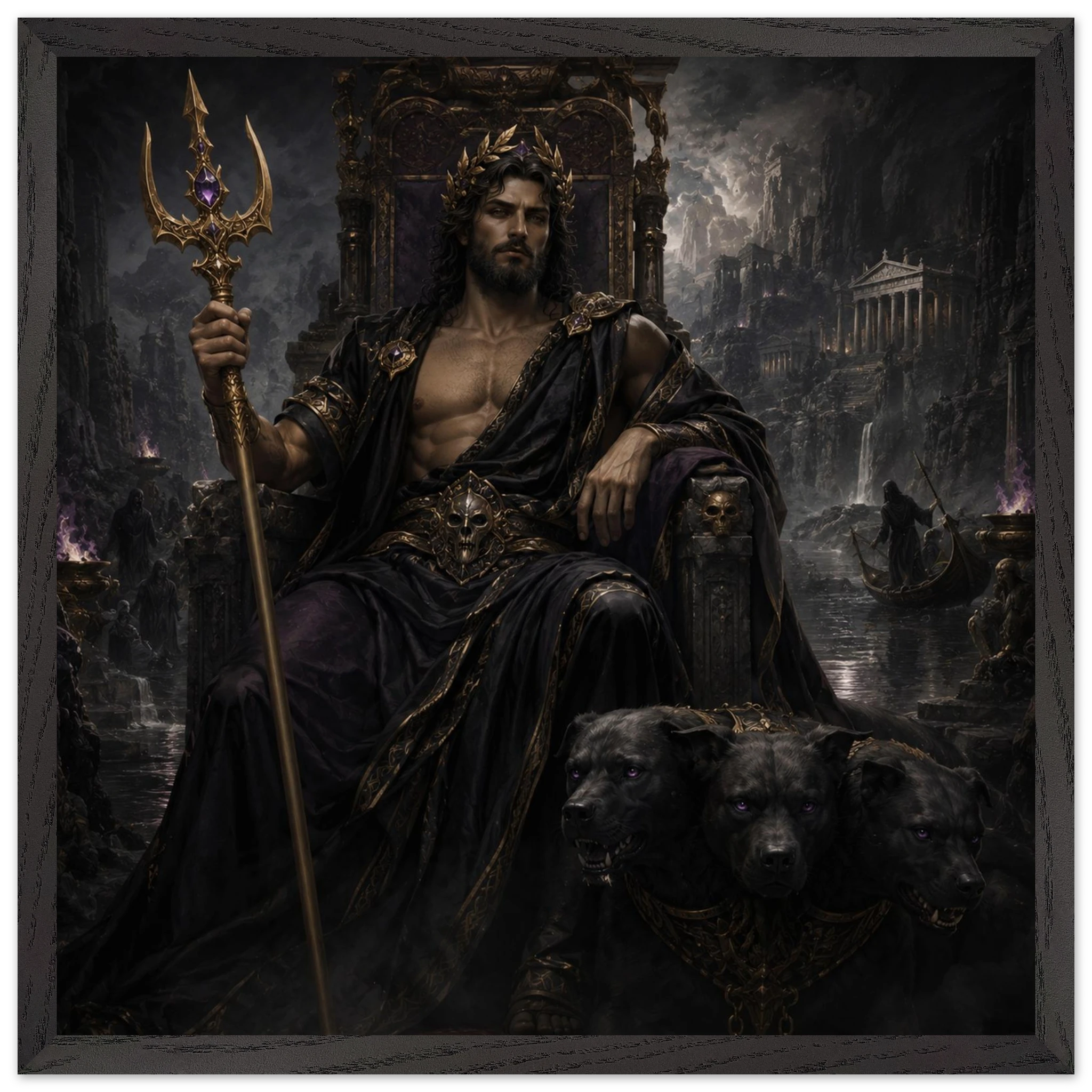 Hades – Mythologie Fine Art Print mit Rahmen | babasan