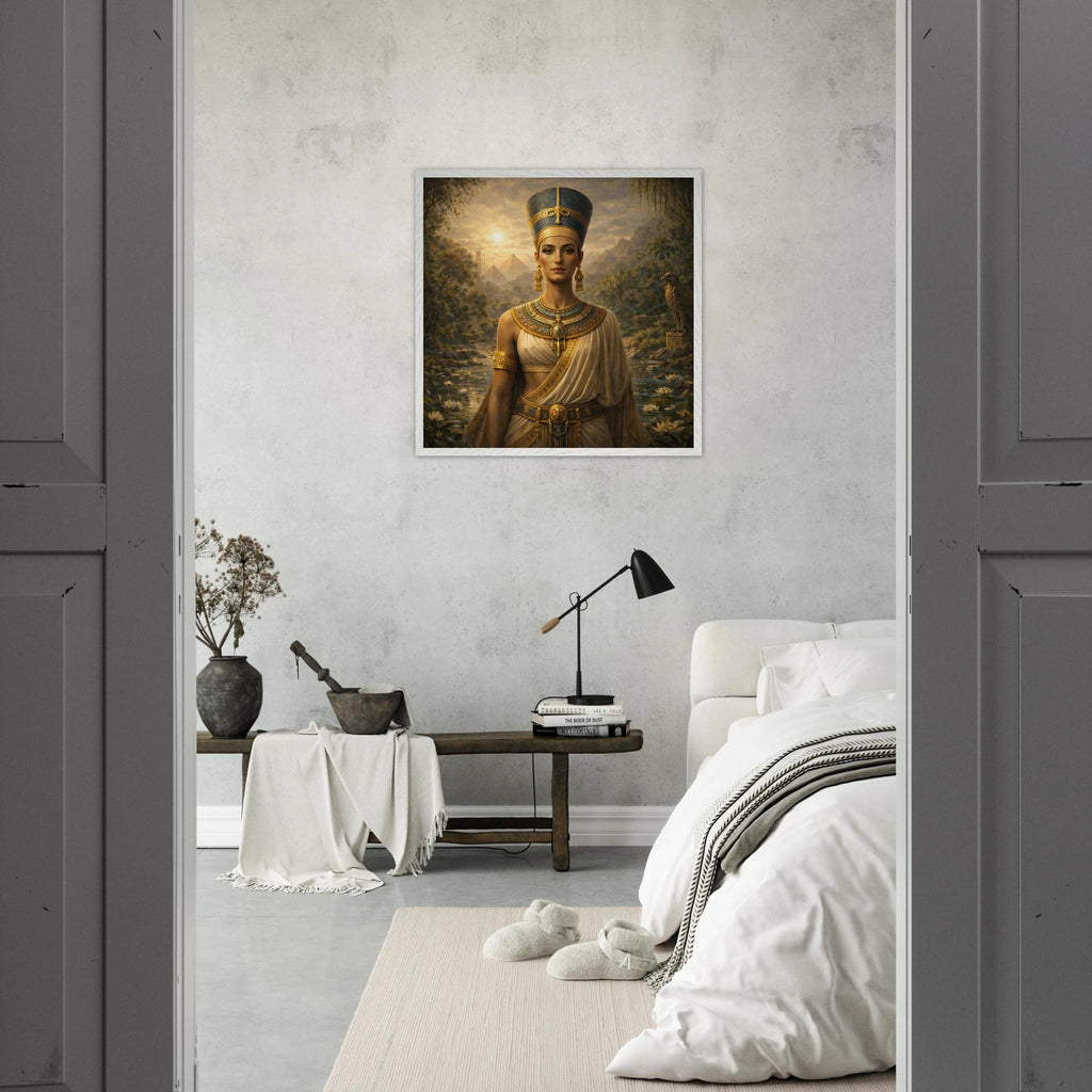 Nofretete – Mythologie Fine Art Print mit Rahmen | babasan