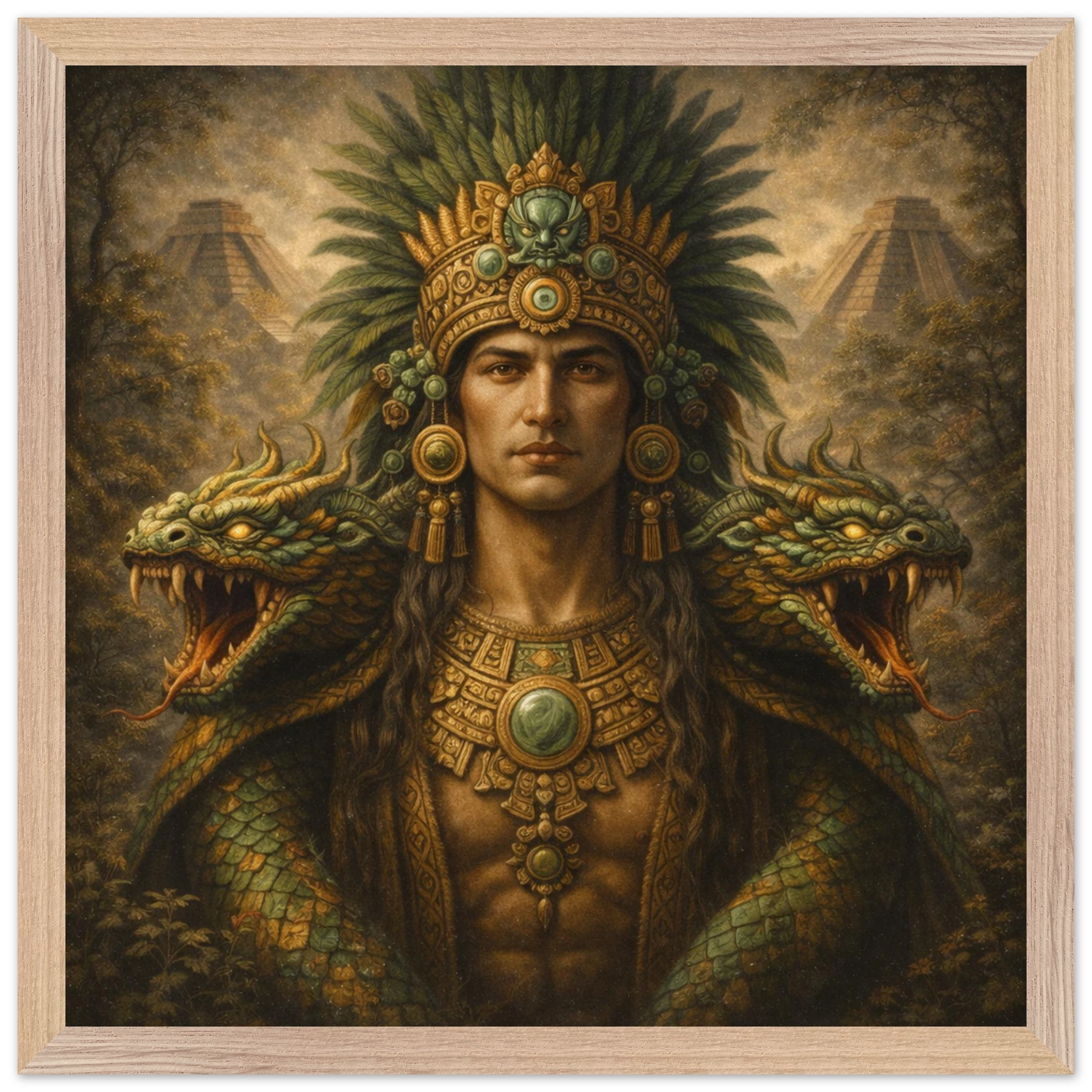 Kukulkan – Mythologie Fine Art Print mit Rahmen | babasan