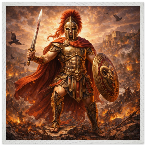 Ares – Mythologie Fine Art Print mit Rahmen | babasan