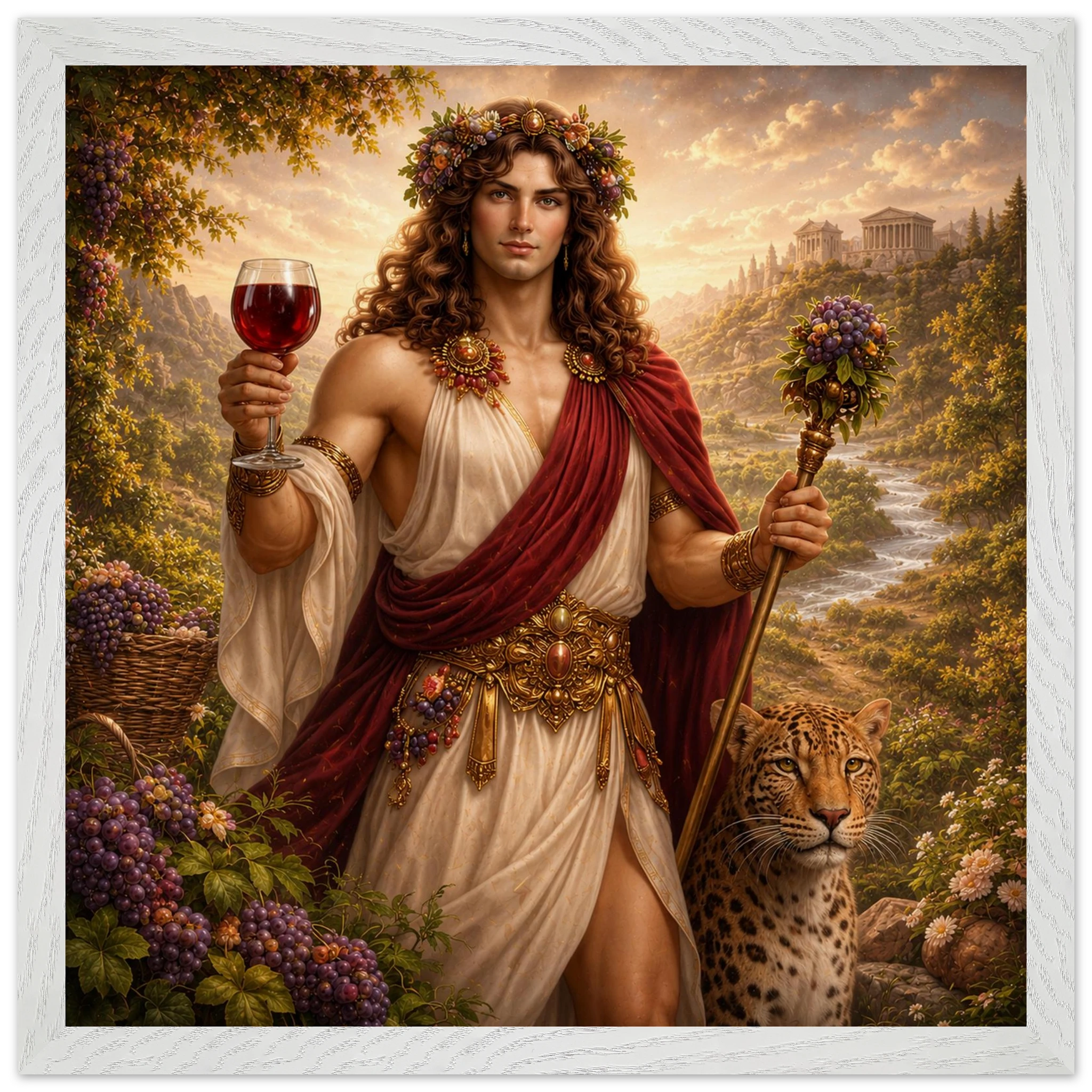 Dionysos – Mythologie Fine Art Print mit Rahmen | babasan