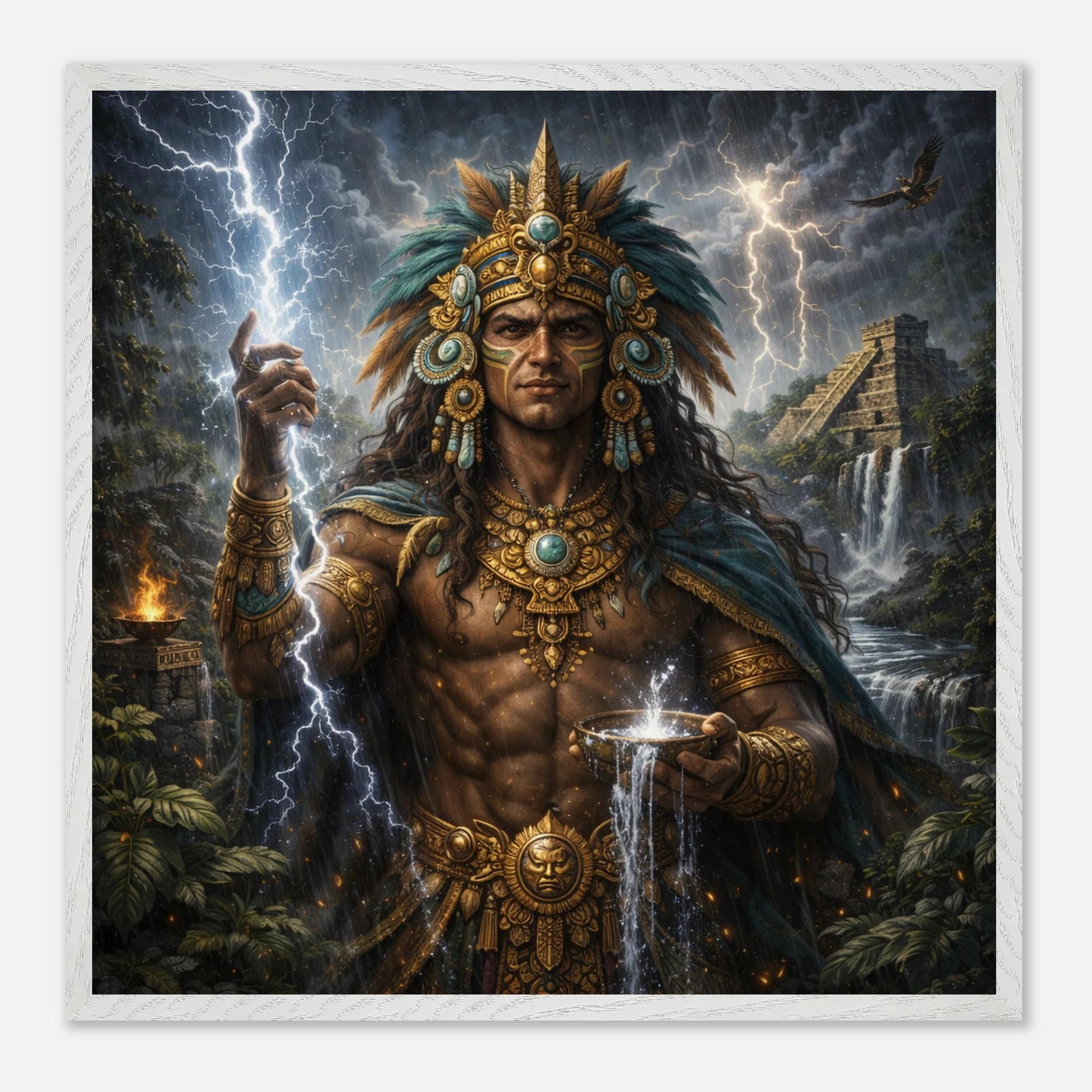 Chaac – Mythologie Fine Art Print mit Rahmen | babasan