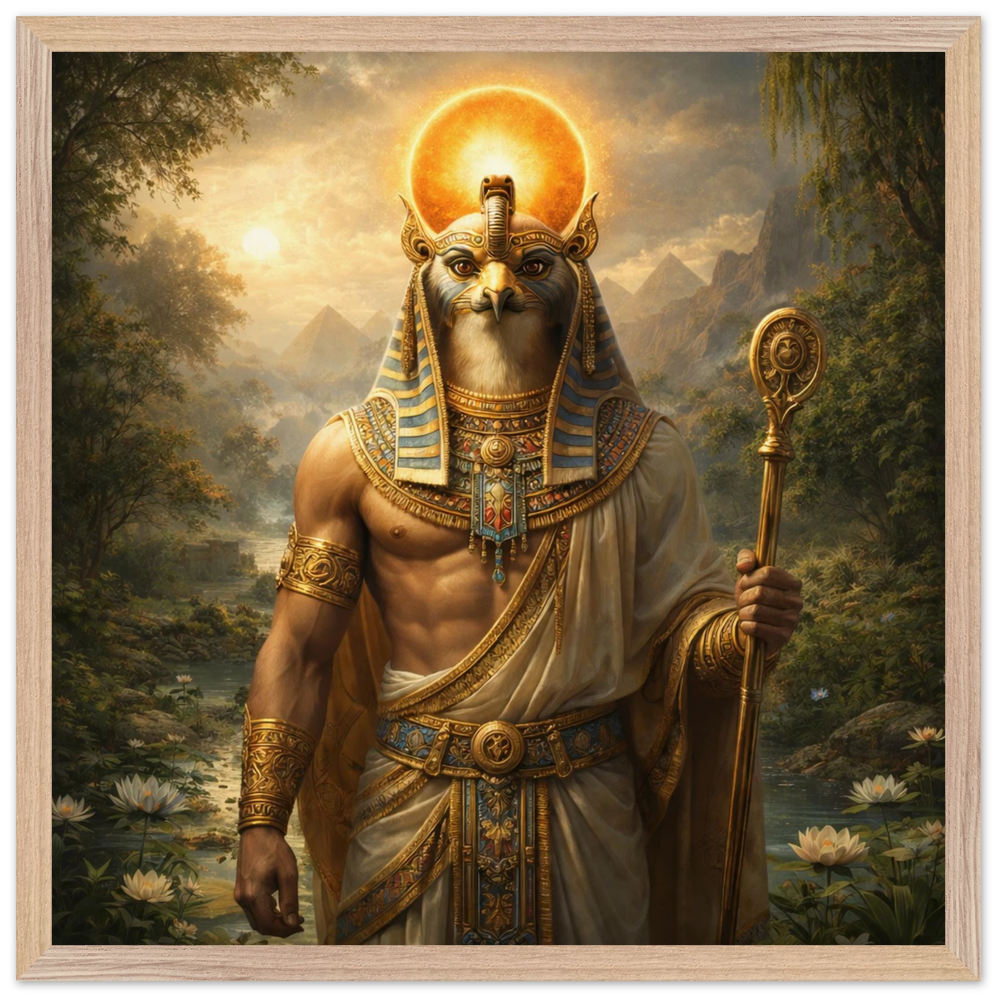 Ra – Mythologie Fine Art Print mit Rahmen | babasan