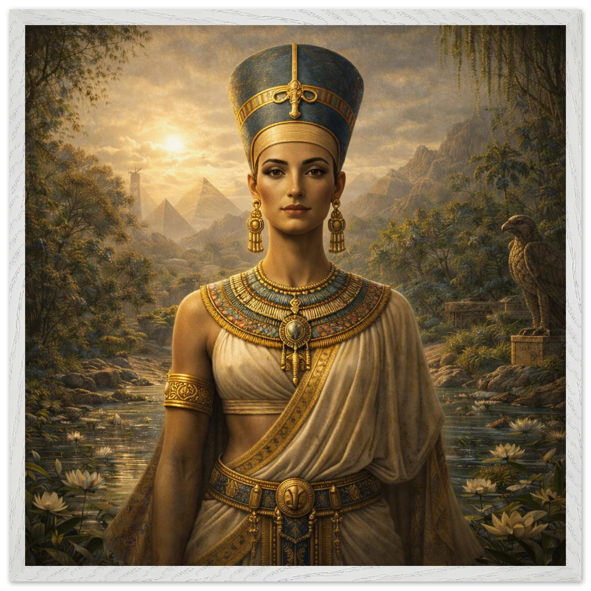 Nofretete – Mythologie Fine Art Print mit Rahmen | babasan