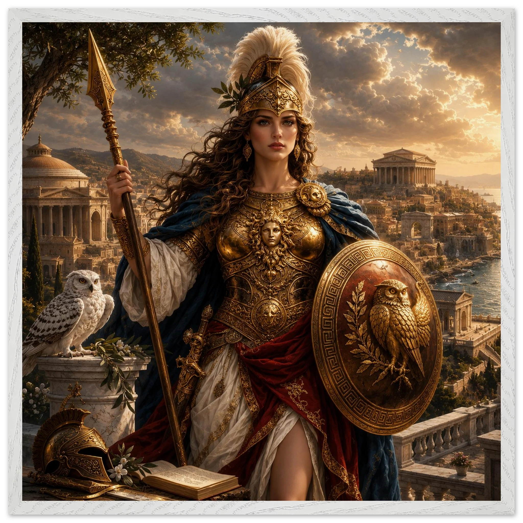 Minerva – Mythologie Fine Art Print mit Rahmen | babasan