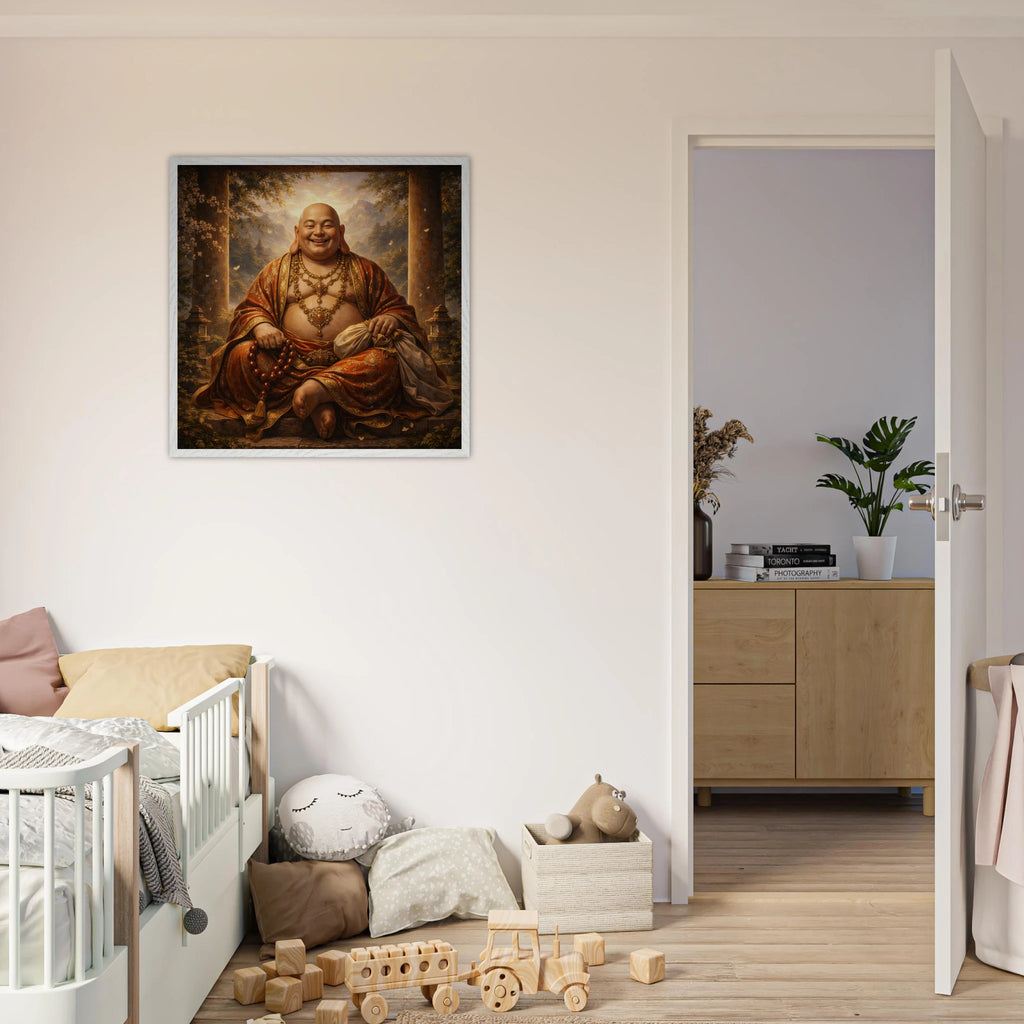 Hotei – Mythologie Fine Art Print mit Rahmen | babasan