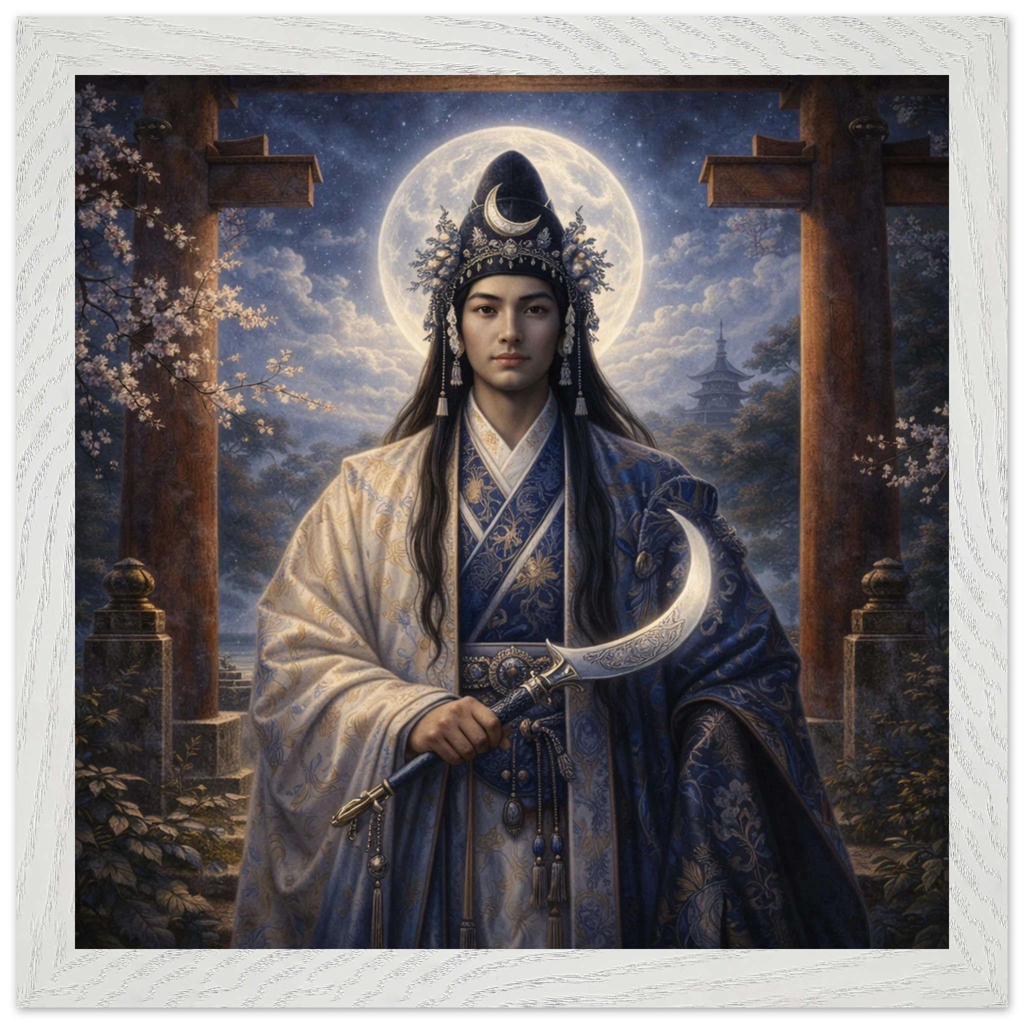 Tsukiyomi – Mythologie Fine Art Print mit Rahmen | babasan